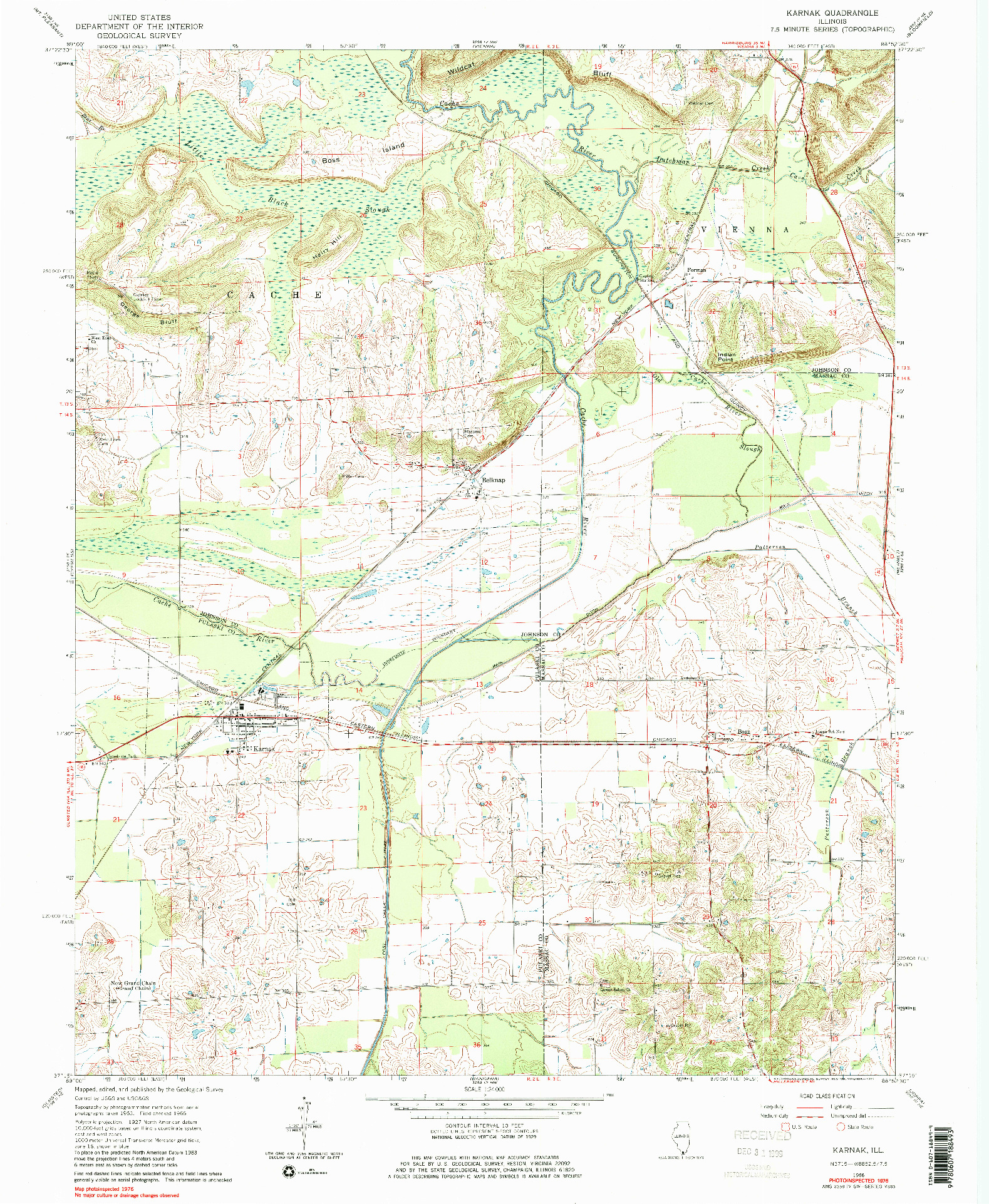 USGS 1:24000-SCALE QUADRANGLE FOR KARNAK, IL 1966
