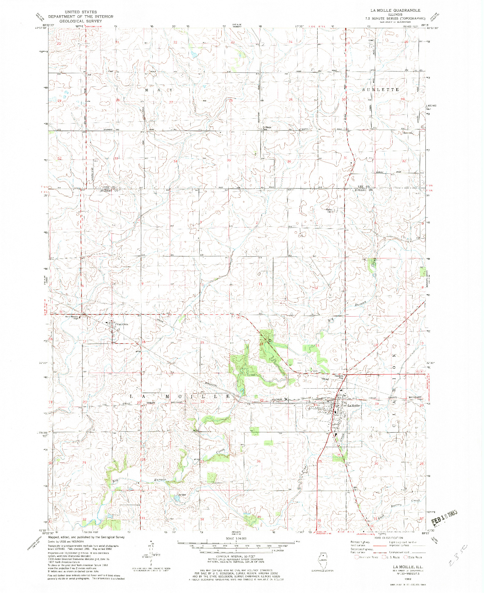 USGS 1:24000-SCALE QUADRANGLE FOR LA MOILLE, IL 1982