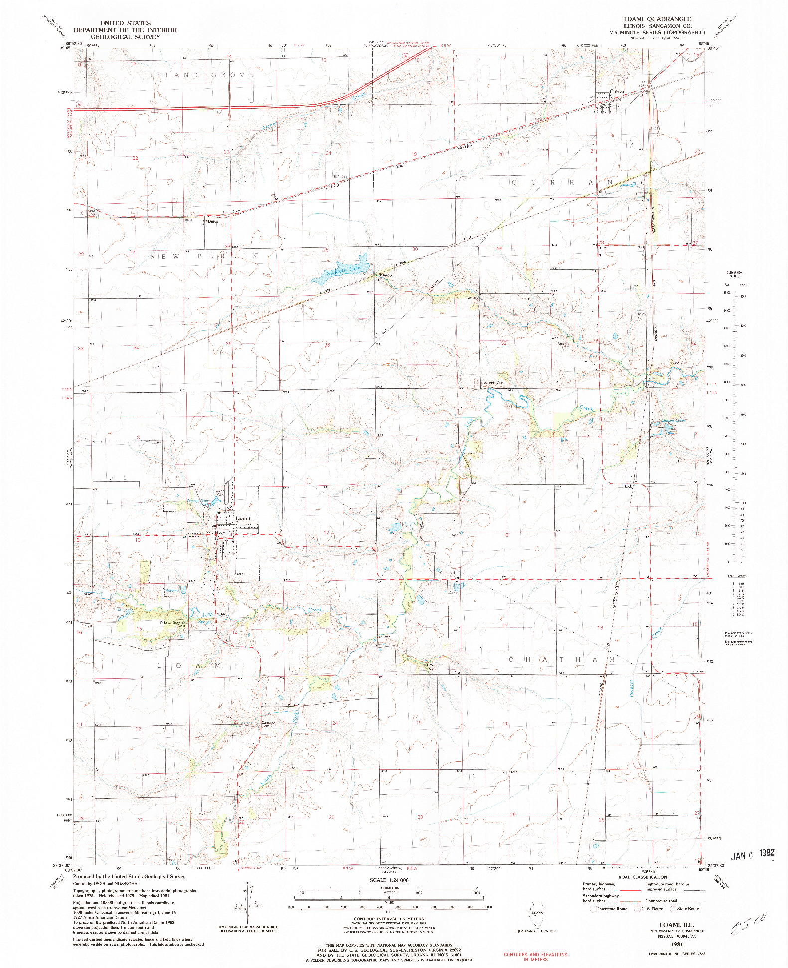 USGS 1:24000-SCALE QUADRANGLE FOR LOAMI, IL 1981