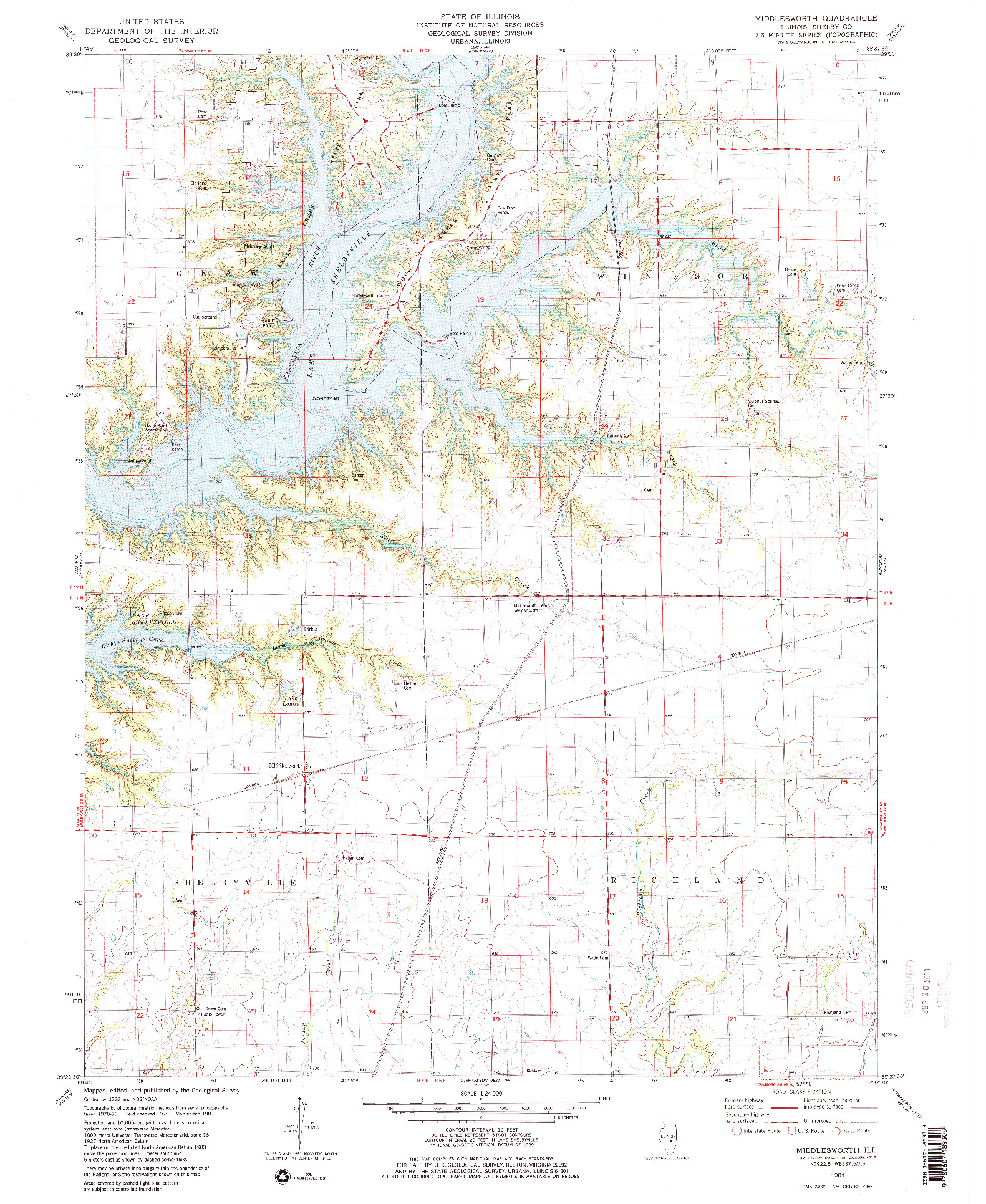 USGS 1:24000-SCALE QUADRANGLE FOR MIDDLESWORTH, IL 1981