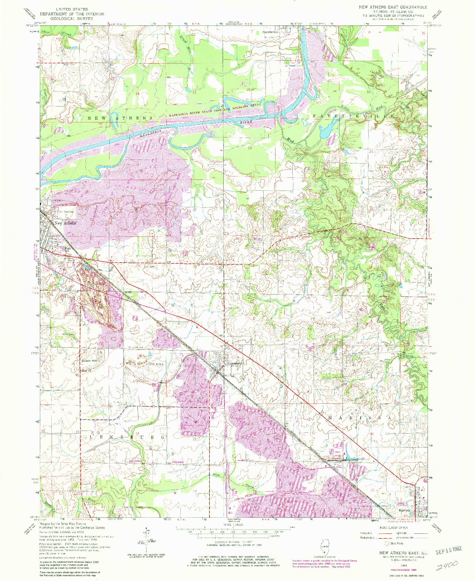 USGS 1:24000-SCALE QUADRANGLE FOR NEW ATHENS EAST, IL 1954