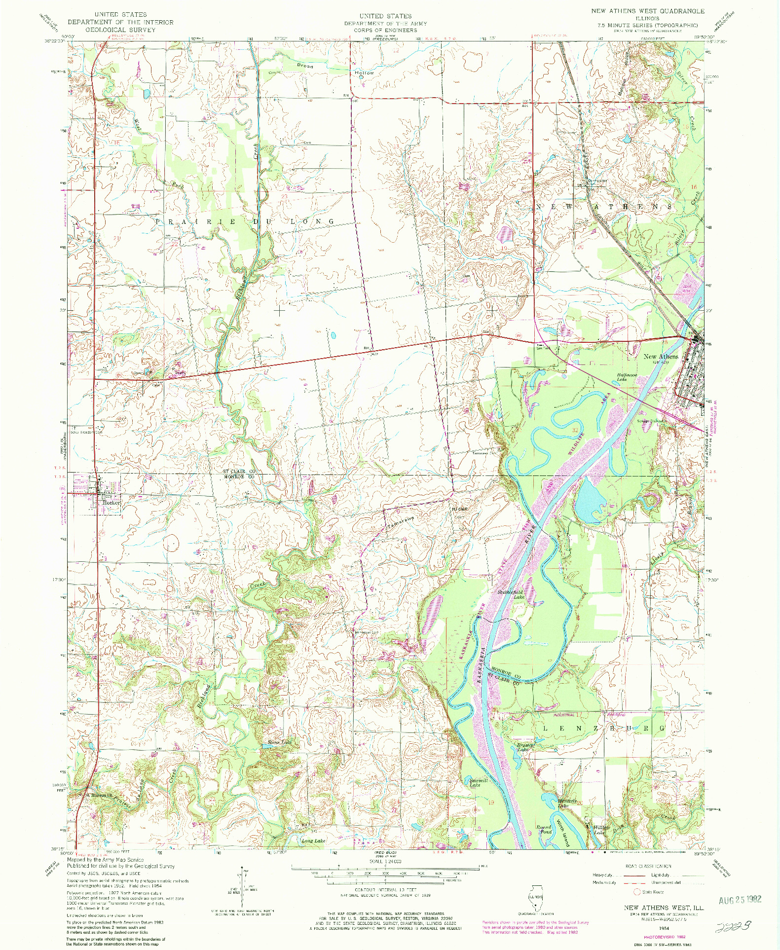 USGS 1:24000-SCALE QUADRANGLE FOR NEW ATHENS WEST, IL 1954