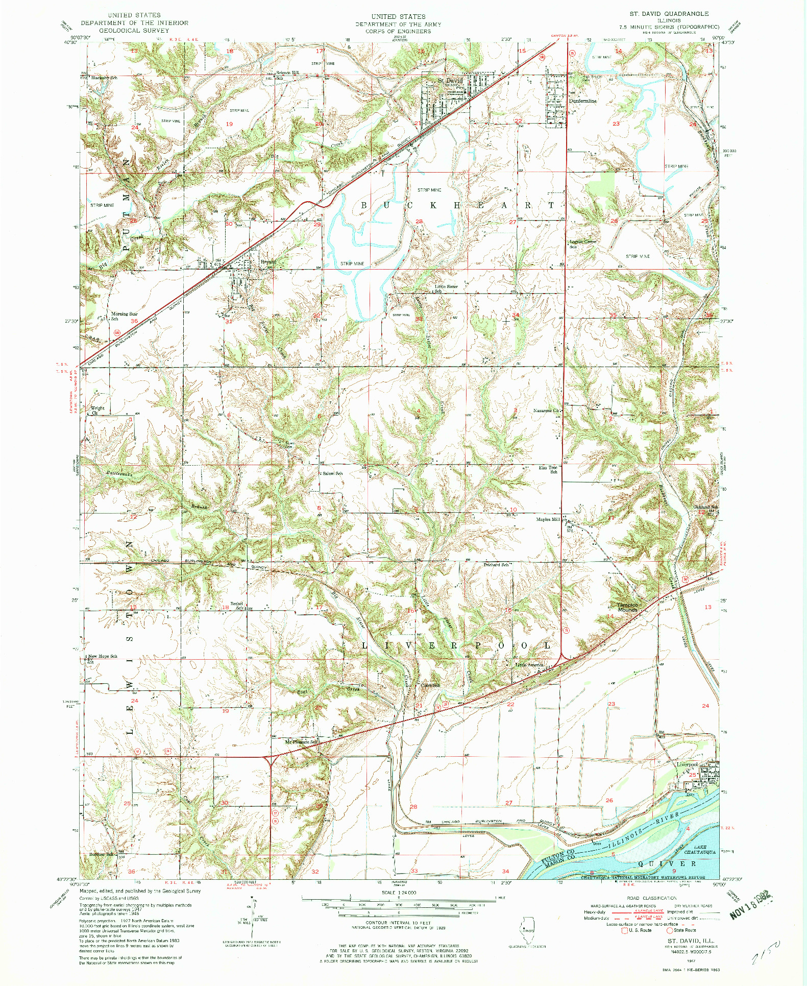 USGS 1:24000-SCALE QUADRANGLE FOR ST. DAVID, IL 1947