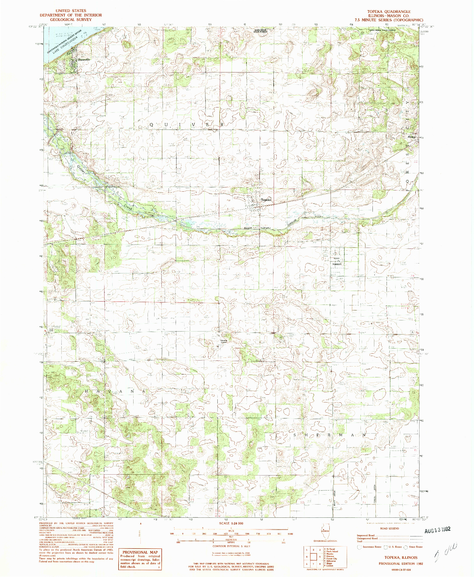 USGS 1:24000-SCALE QUADRANGLE FOR TOPEKA, IL 1982