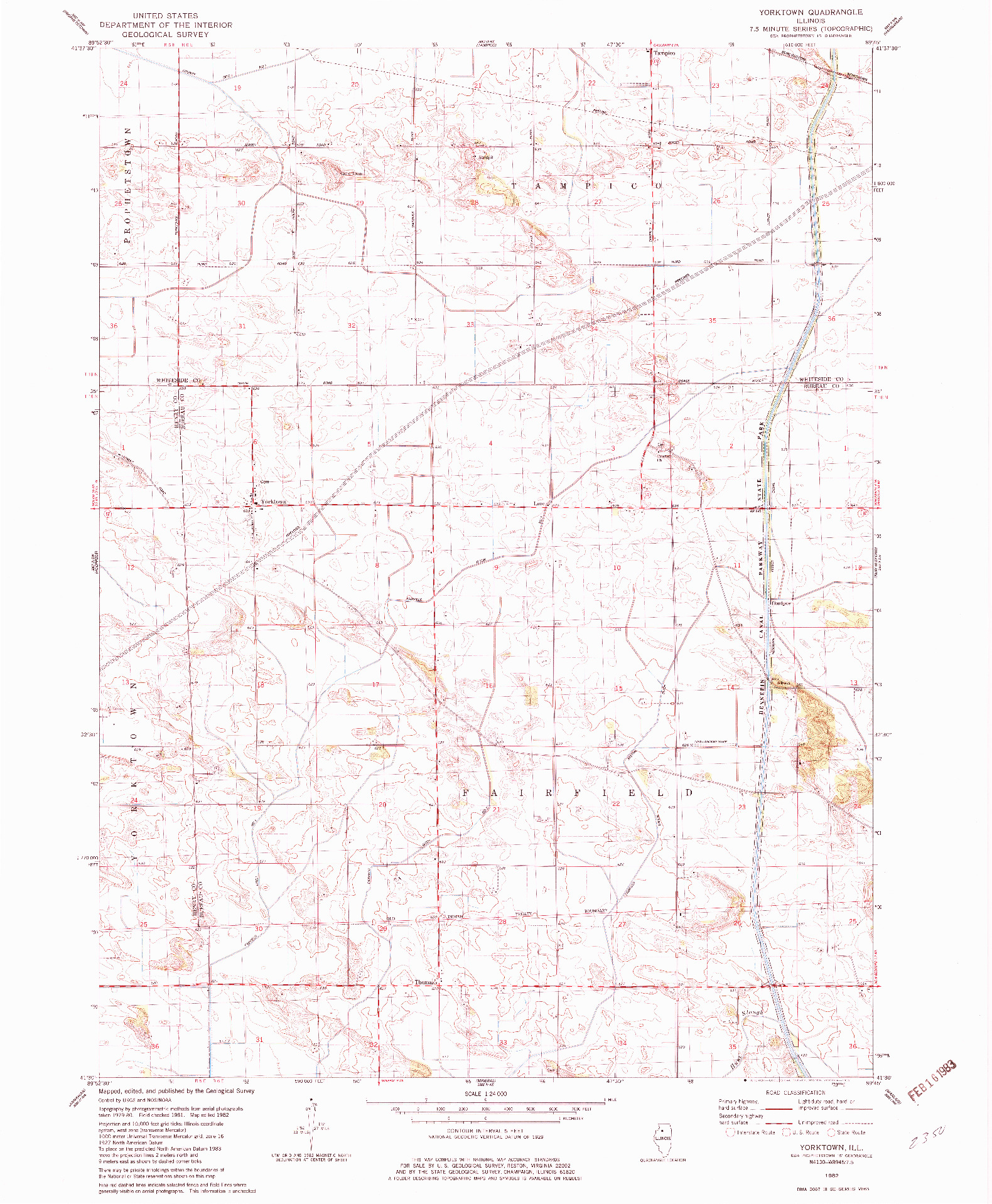 USGS 1:24000-SCALE QUADRANGLE FOR YORK TOWN, IL 1982