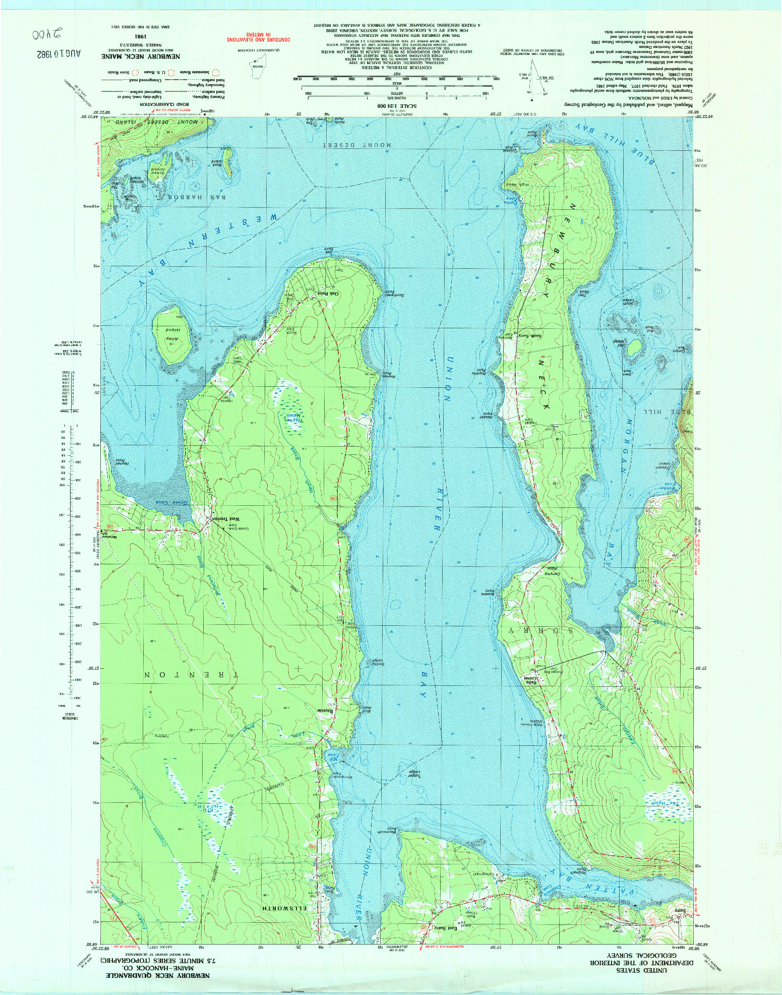 USGS 1:24000-SCALE QUADRANGLE FOR NEWBURY NECK, ME 1981