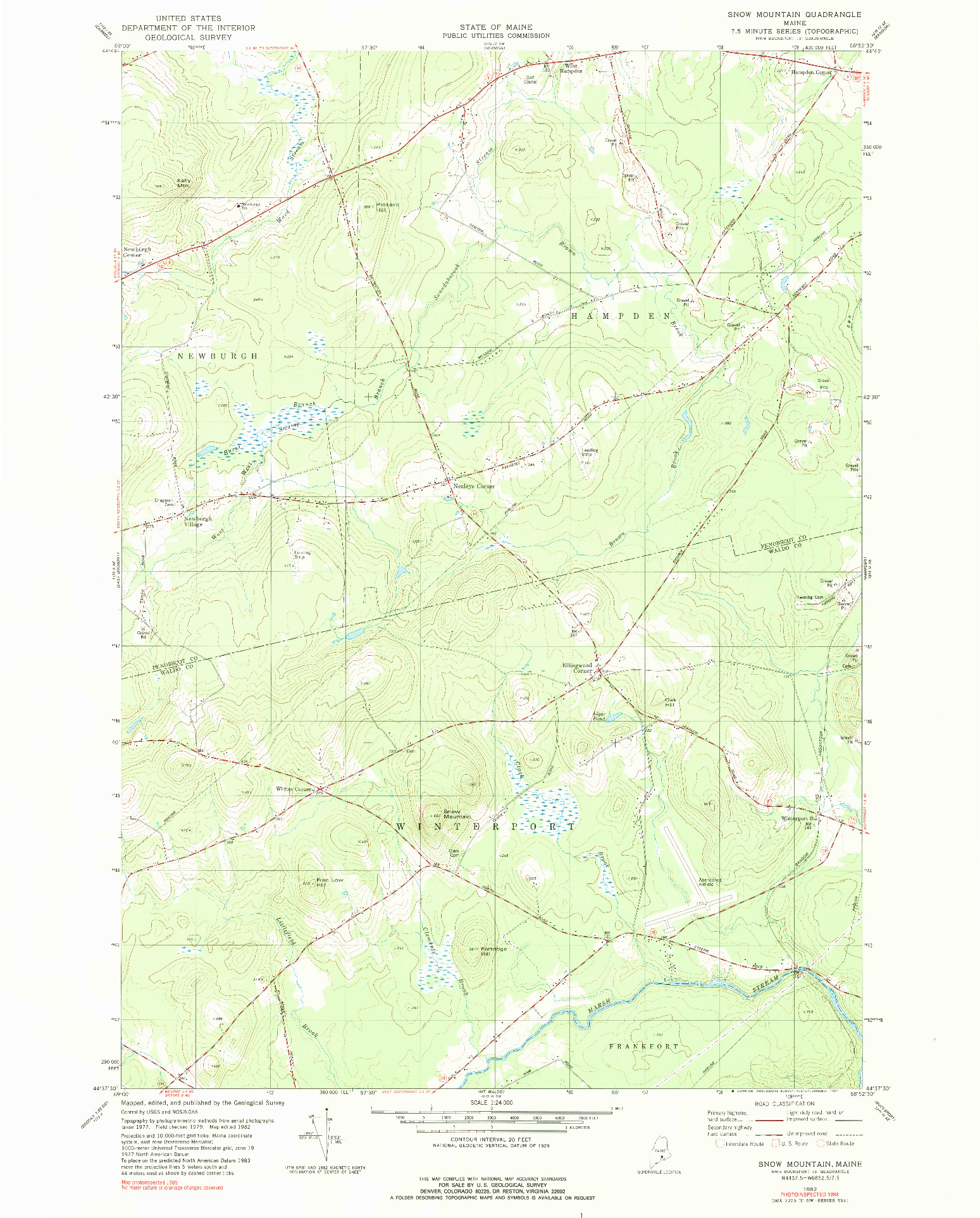 USGS 1:24000-SCALE QUADRANGLE FOR SNOW MOUNTAIN, ME 1981