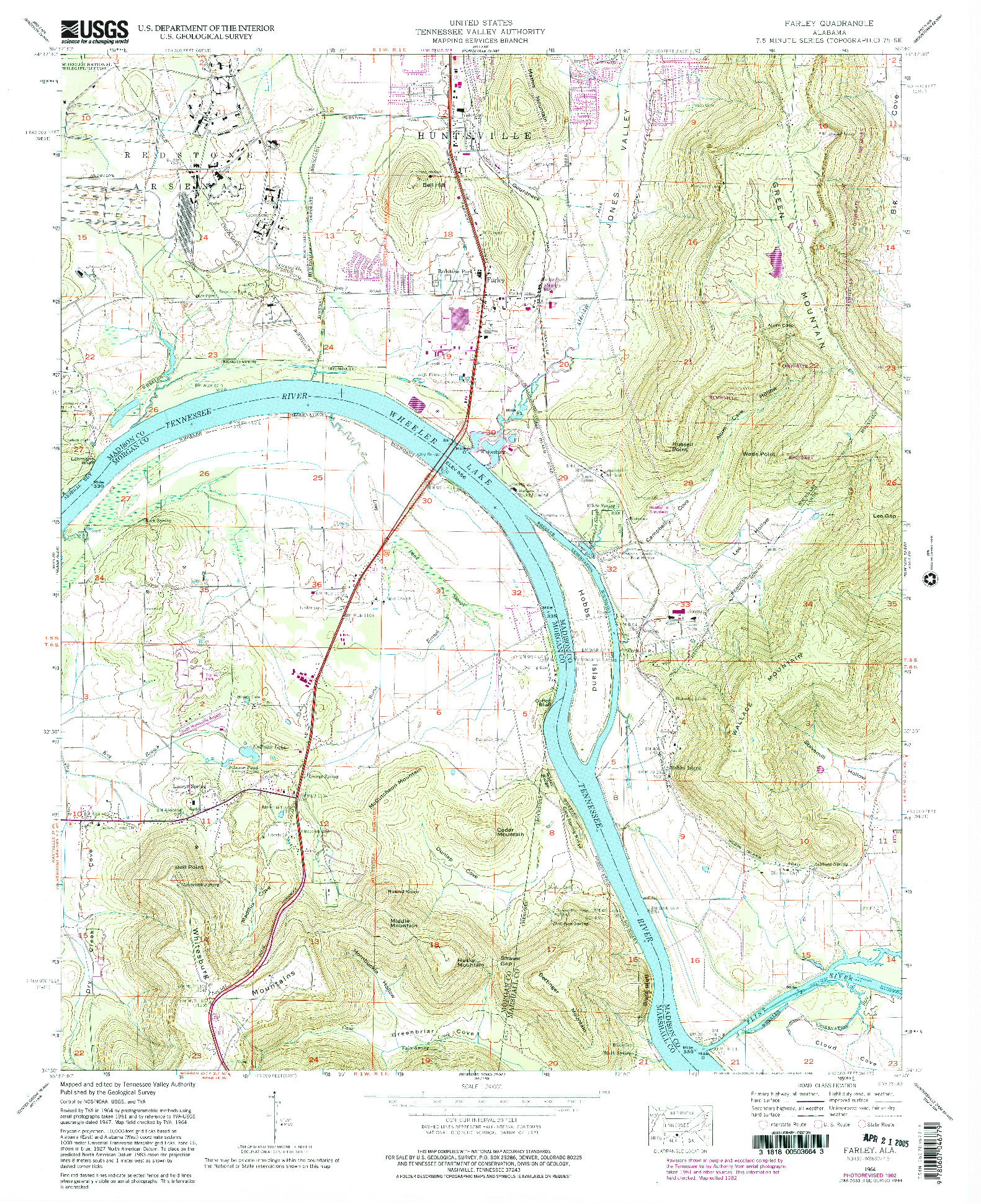 USGS 1:24000-SCALE QUADRANGLE FOR FARLEY, AL 1964