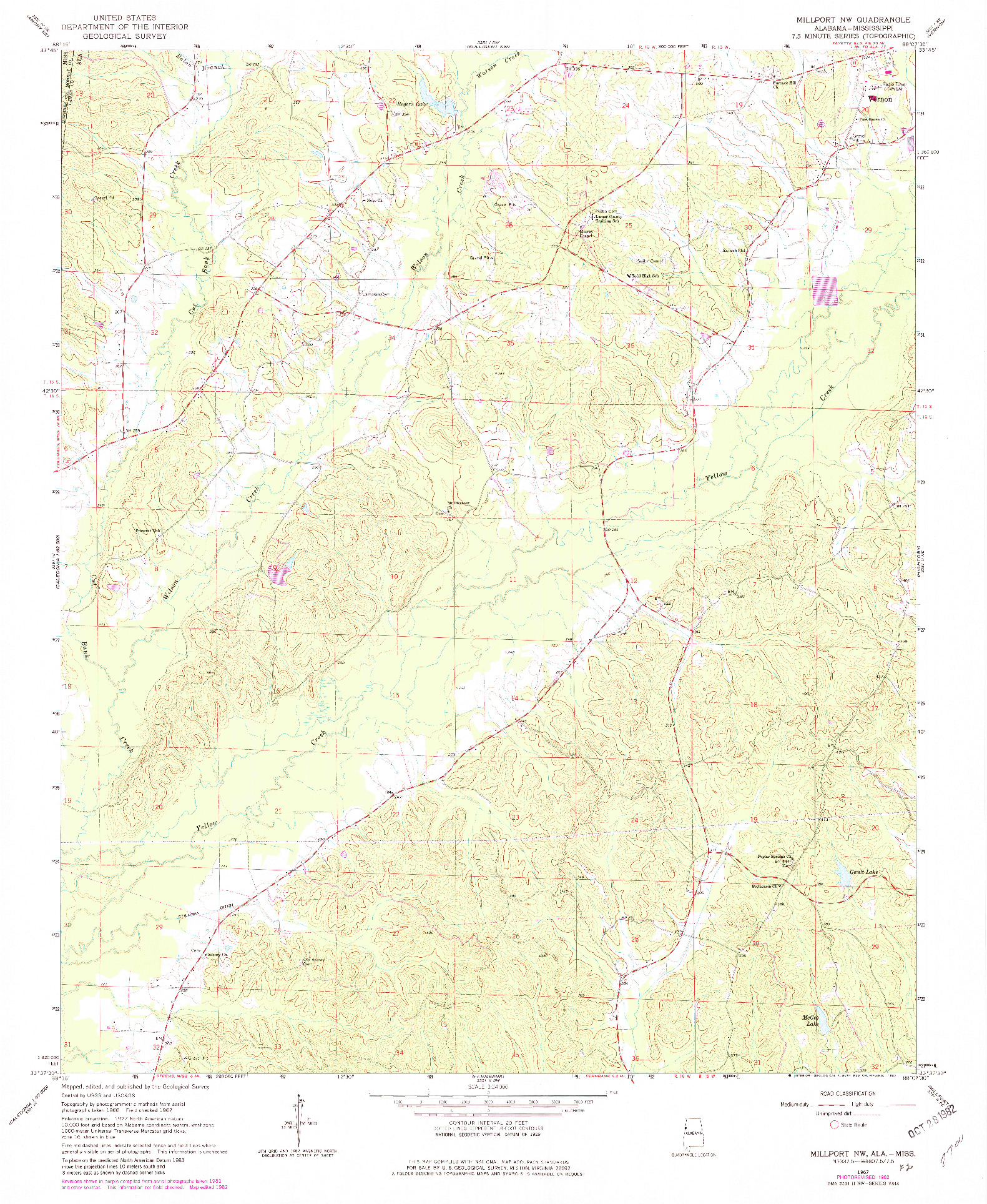 USGS 1:24000-SCALE QUADRANGLE FOR MILLPORT NW, AL 1967