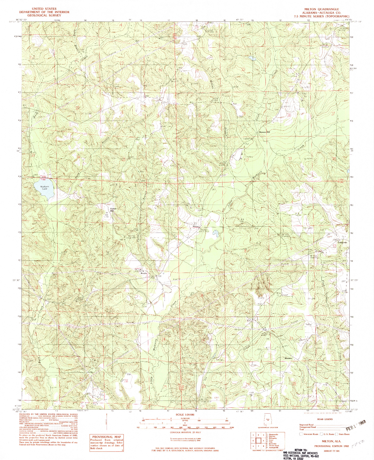 USGS 1:24000-SCALE QUADRANGLE FOR MILTON, AL 1982