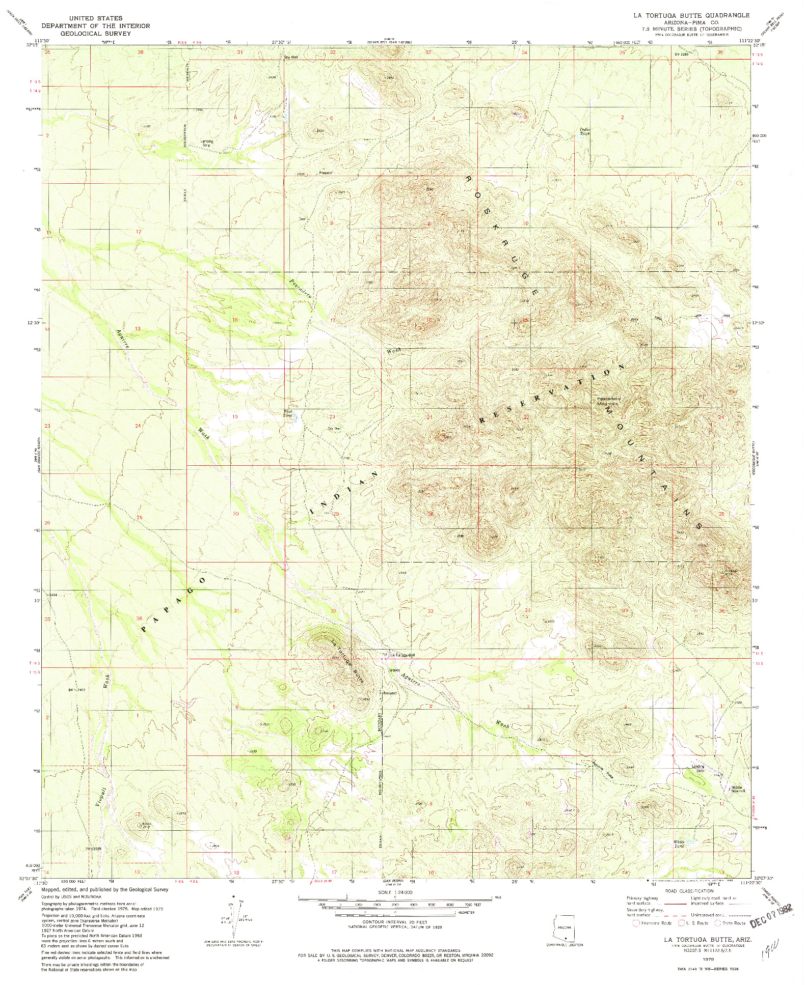 USGS 1:24000-SCALE QUADRANGLE FOR LA TORTUGA BUTTE, AZ 1979