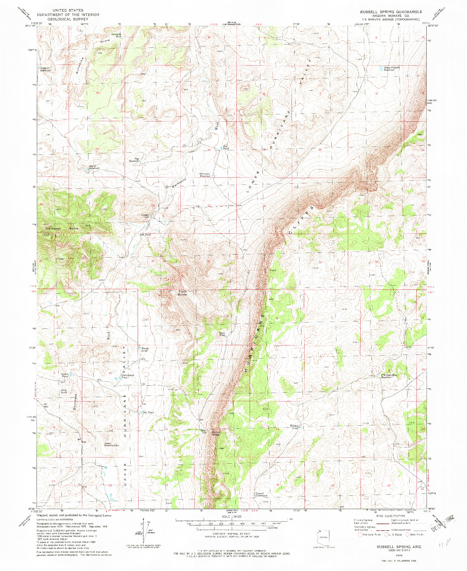 USGS 1:24000-SCALE QUADRANGLE FOR RUSSELL SPRING, AZ 1979