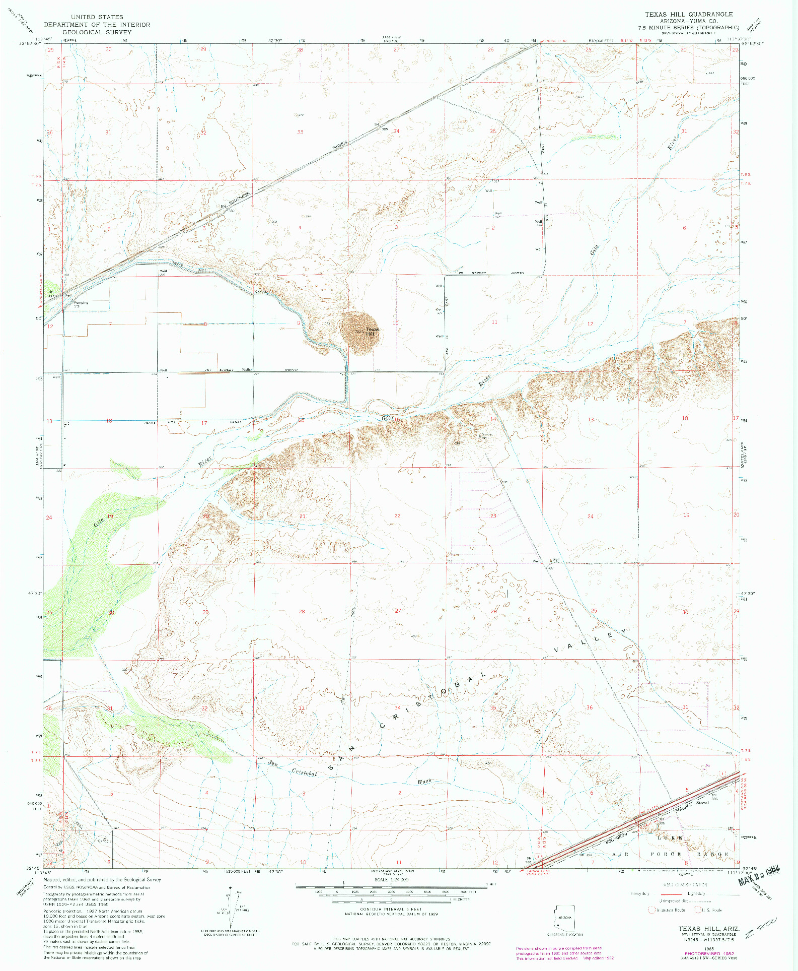 USGS 1:24000-SCALE QUADRANGLE FOR TEXAS HILL, AZ 1965