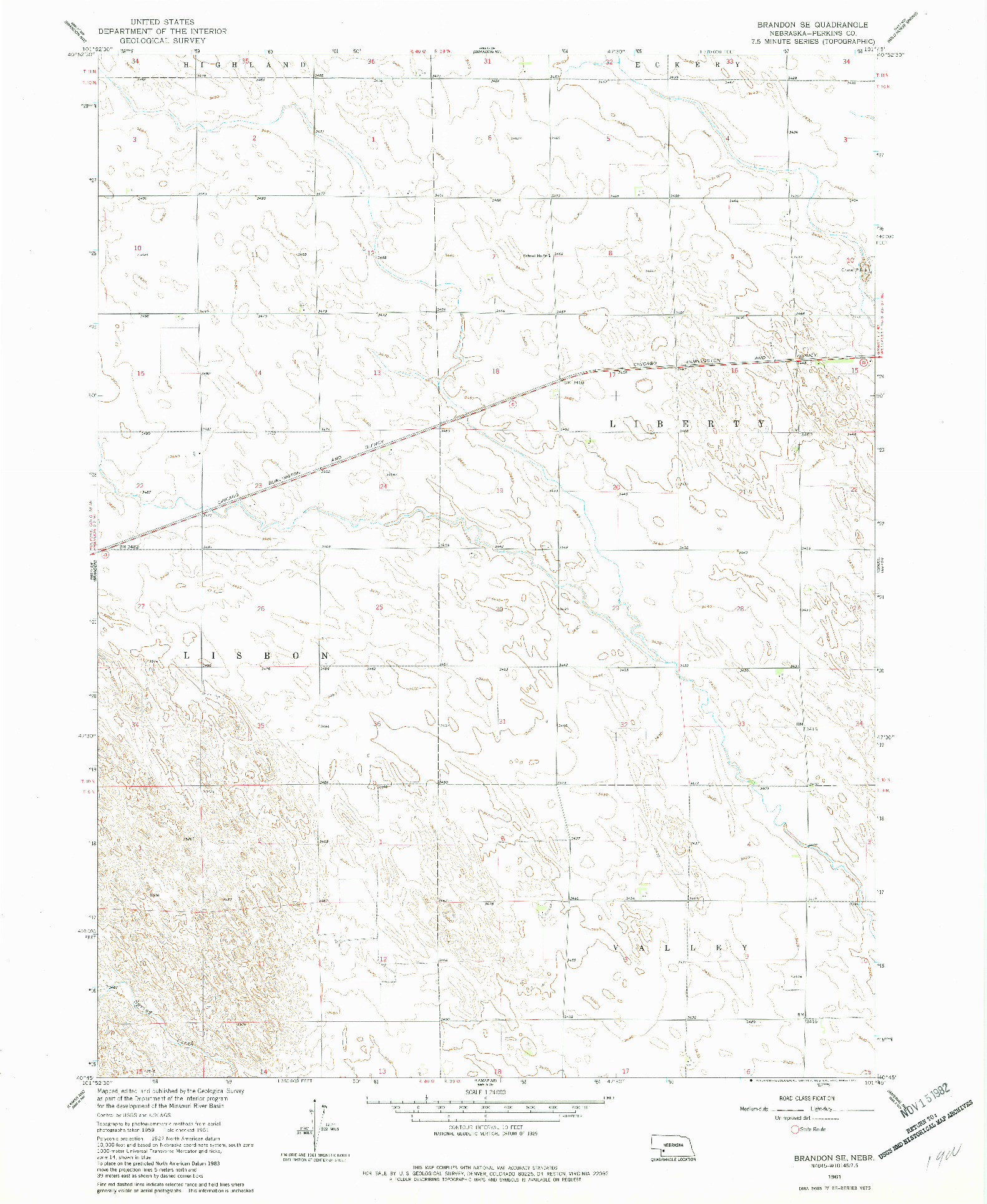 USGS 1:24000-SCALE QUADRANGLE FOR BRANDON SE, NE 1961