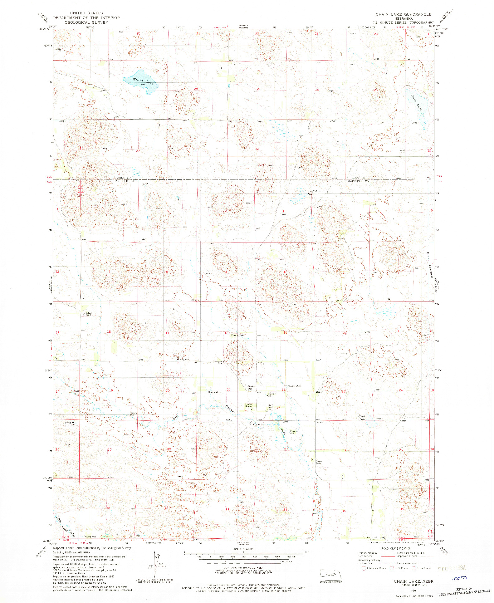 USGS 1:24000-SCALE QUADRANGLE FOR CHAIN LAKE, NE 1981