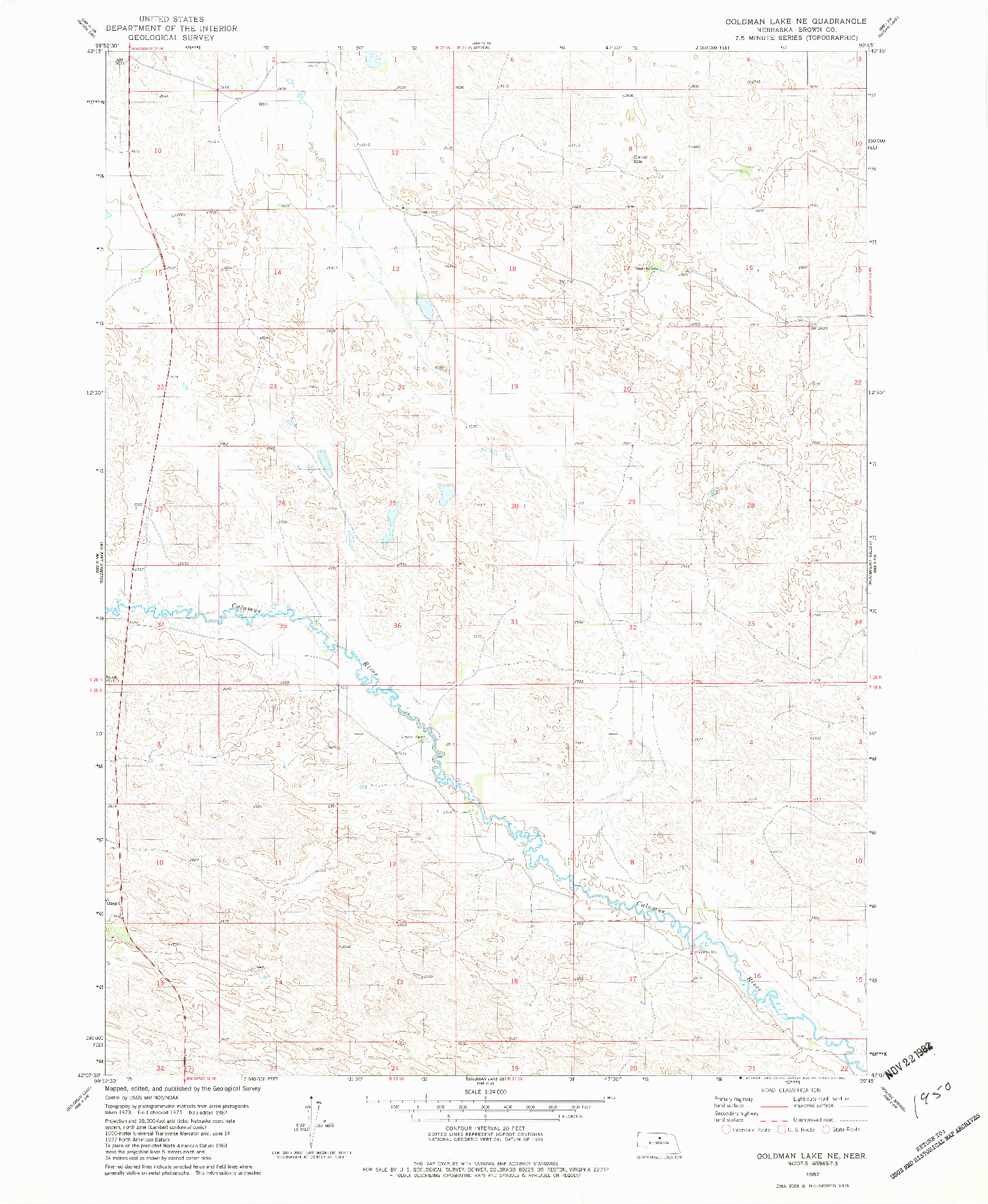 USGS 1:24000-SCALE QUADRANGLE FOR GOLDMAN LAKE NE, NE 1982