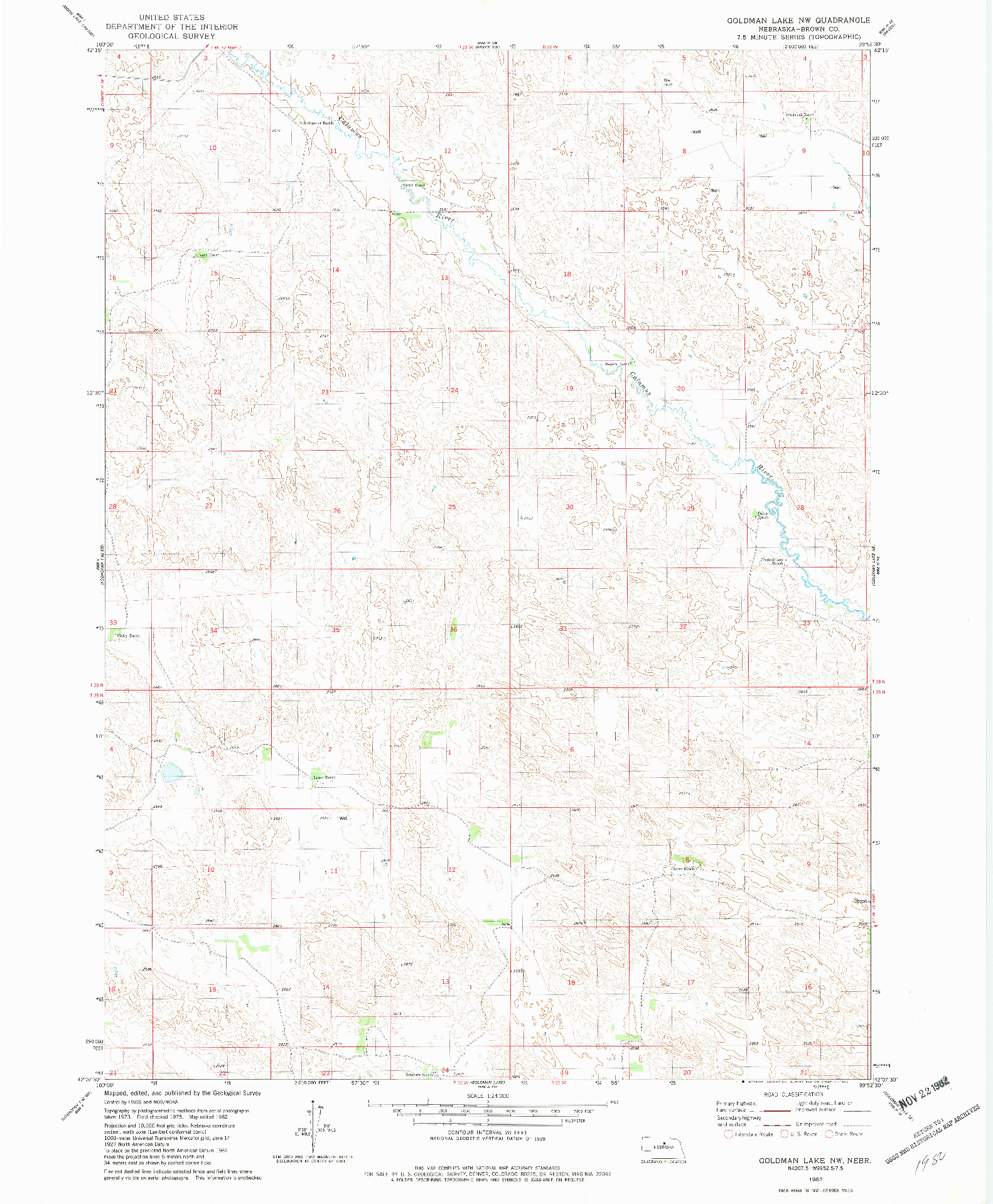 USGS 1:24000-SCALE QUADRANGLE FOR GOLDMAN LAKE NW, NE 1982