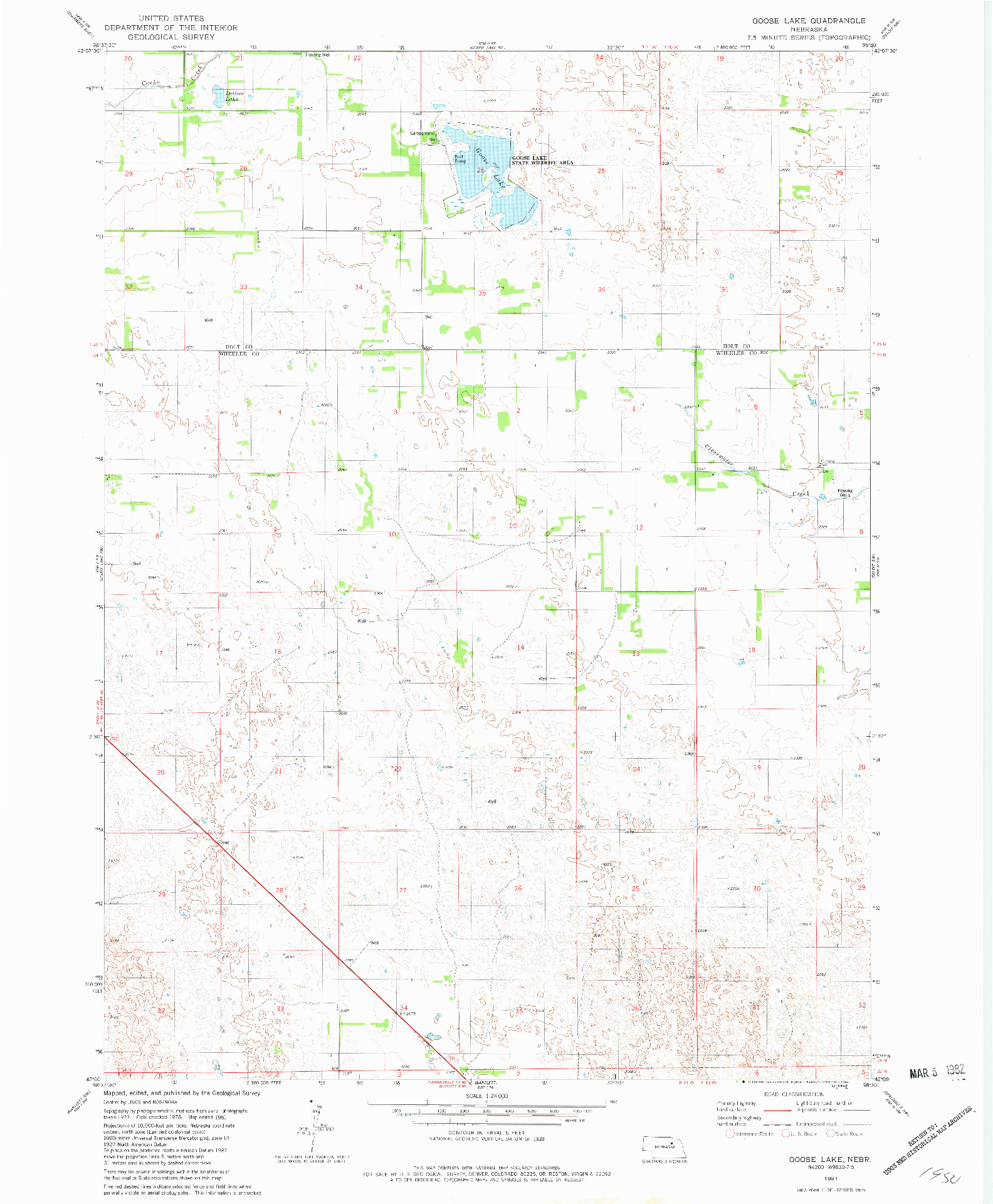 USGS 1:24000-SCALE QUADRANGLE FOR GOOSE LAKE, NE 1981