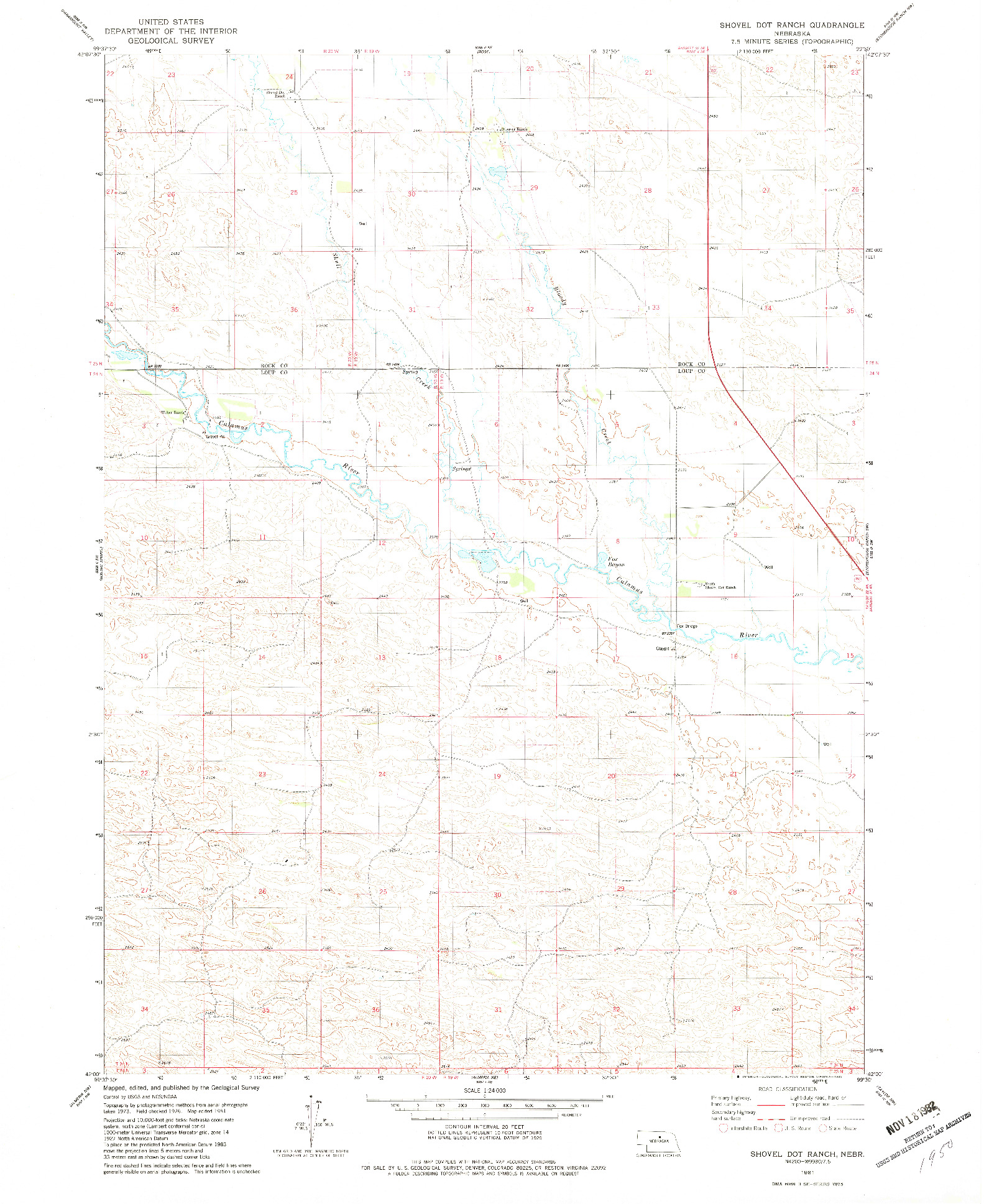 USGS 1:24000-SCALE QUADRANGLE FOR SHOVEL DOT RANCH, NE 1981