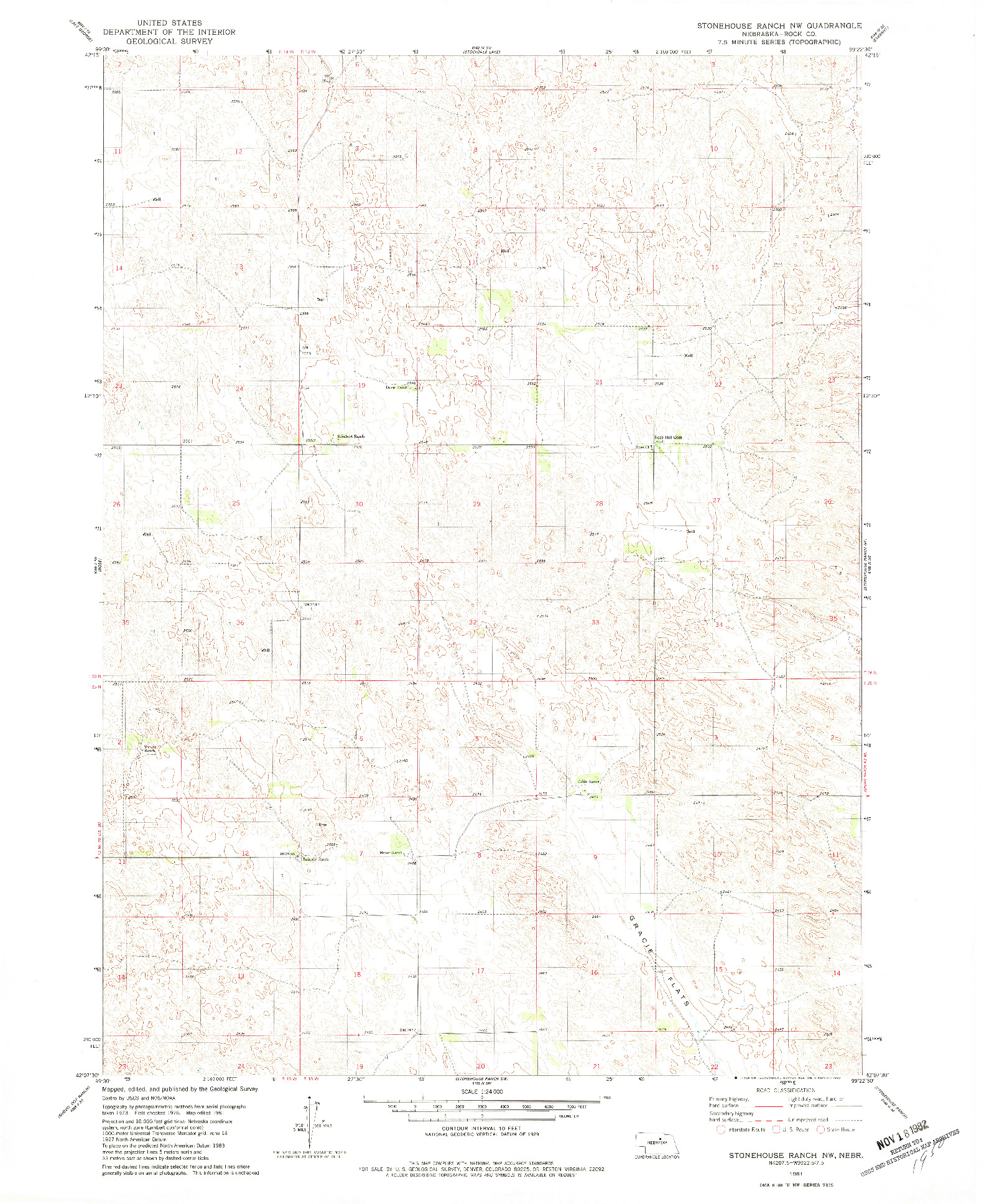 USGS 1:24000-SCALE QUADRANGLE FOR STONEHOUSE RANCH NW, NE 1981