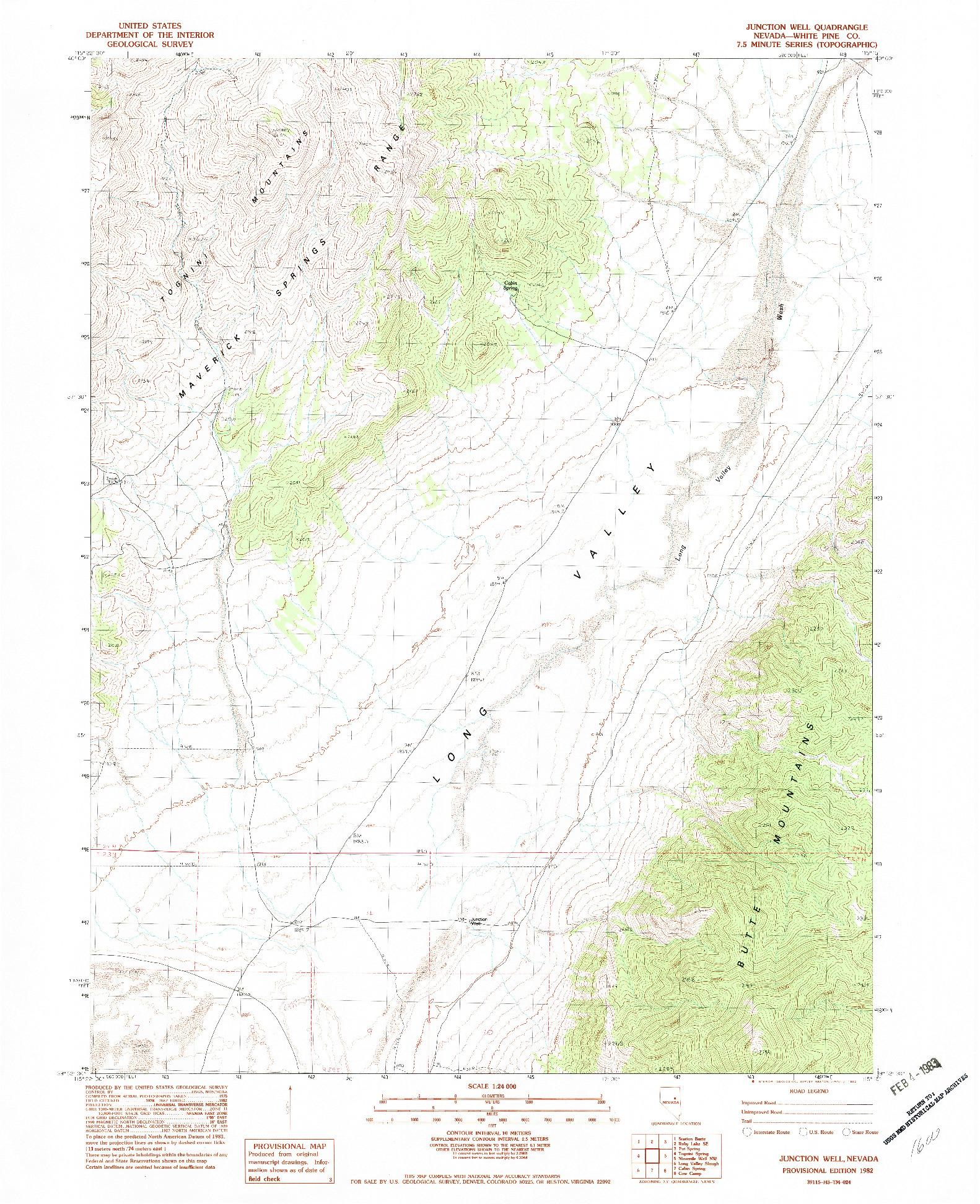 USGS 1:24000-SCALE QUADRANGLE FOR JUNCTION WELL, NV 1982