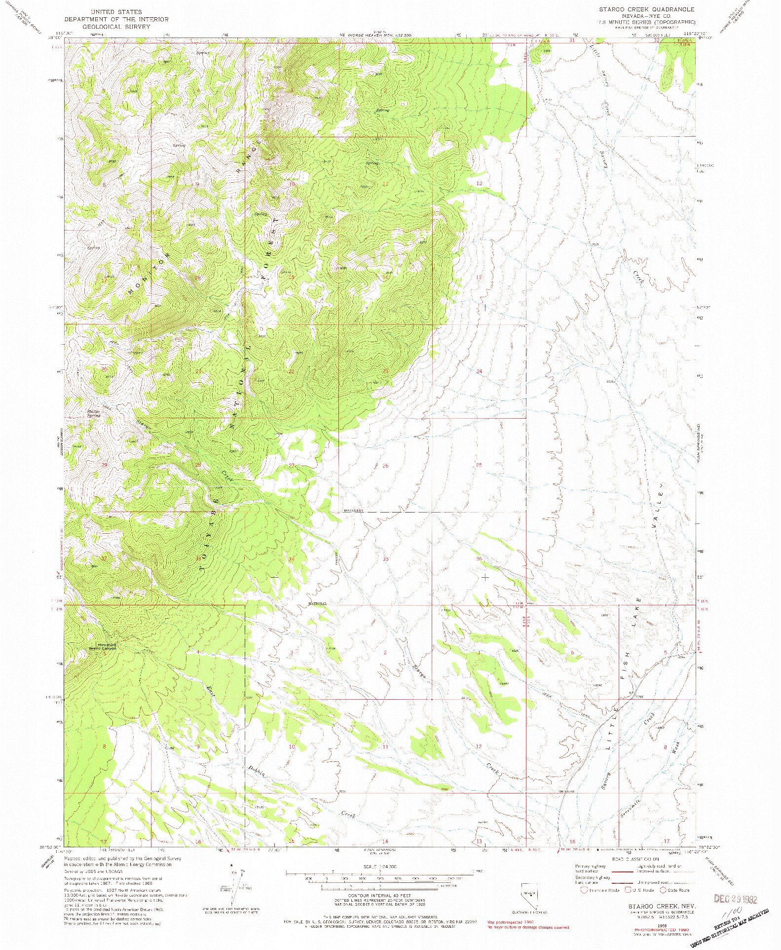 USGS 1:24000-SCALE QUADRANGLE FOR STARGO CREEK, NV 1968