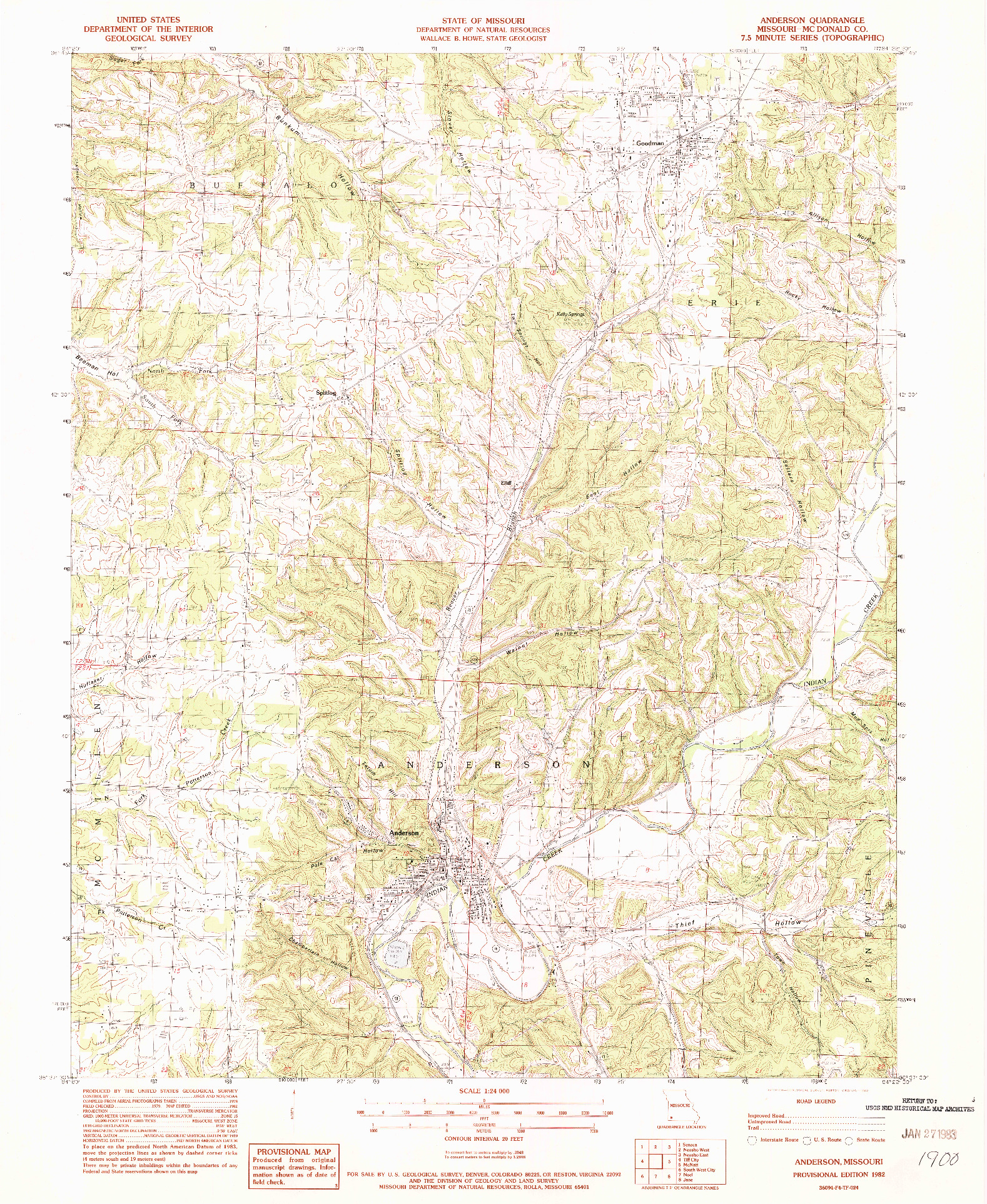 USGS 1:24000-SCALE QUADRANGLE FOR ANDERSON, MO 1982