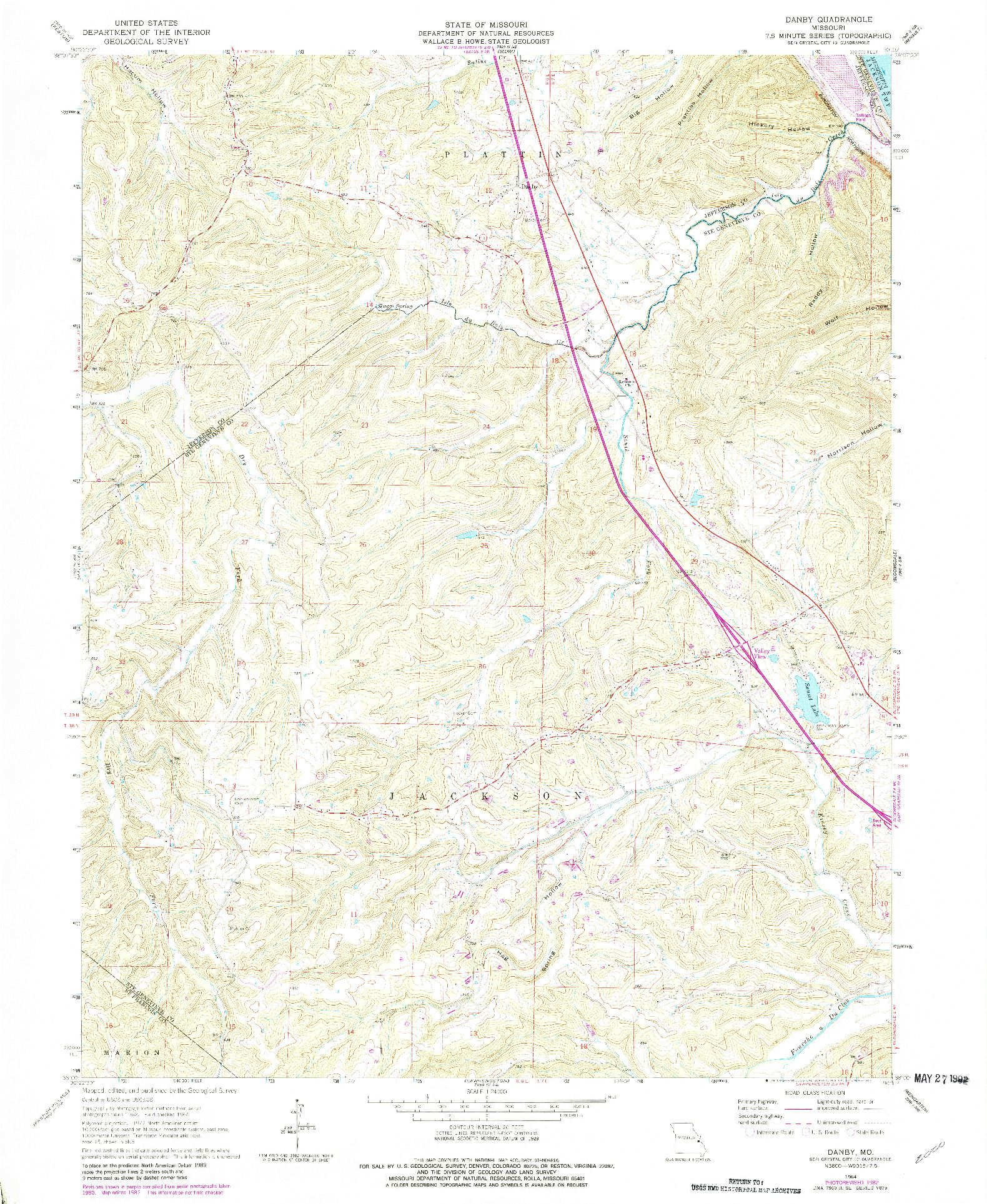 USGS 1:24000-SCALE QUADRANGLE FOR DANBY, MO 1964