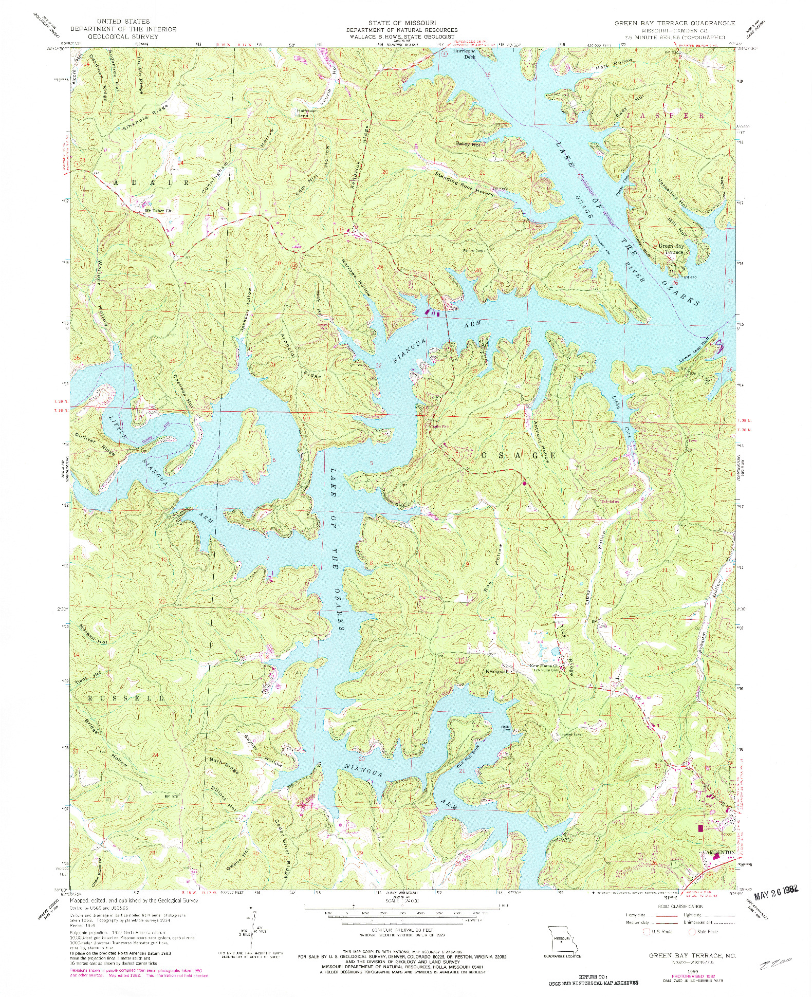 USGS 1:24000-SCALE QUADRANGLE FOR GREEN BAY TERRACE, MO 1959