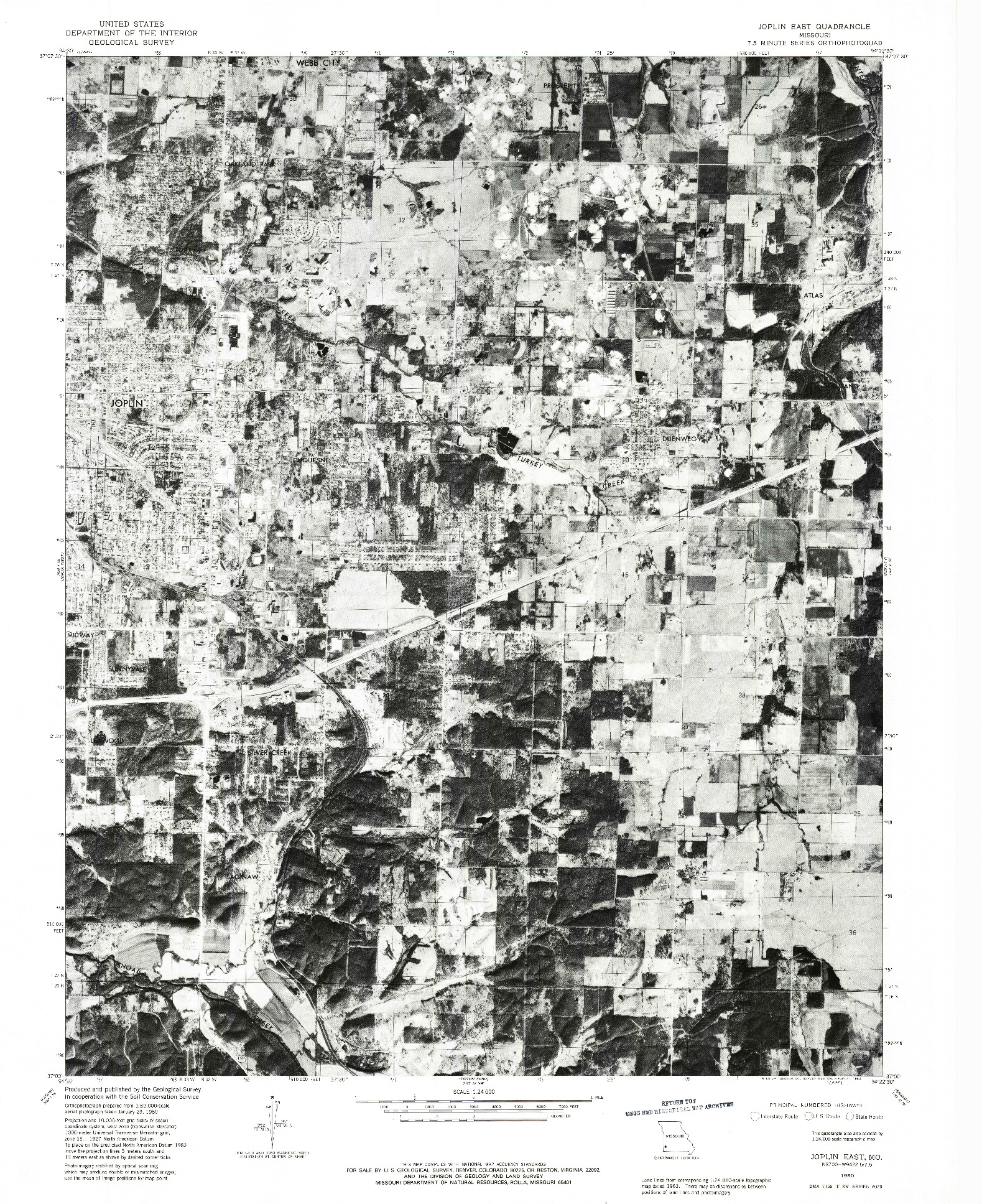 USGS 1:24000-SCALE QUADRANGLE FOR JOPLIN EAST, MO 1980