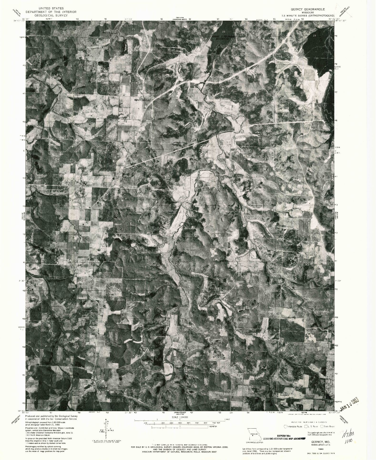 USGS 1:24000-SCALE QUADRANGLE FOR QUINCY, MO 1980