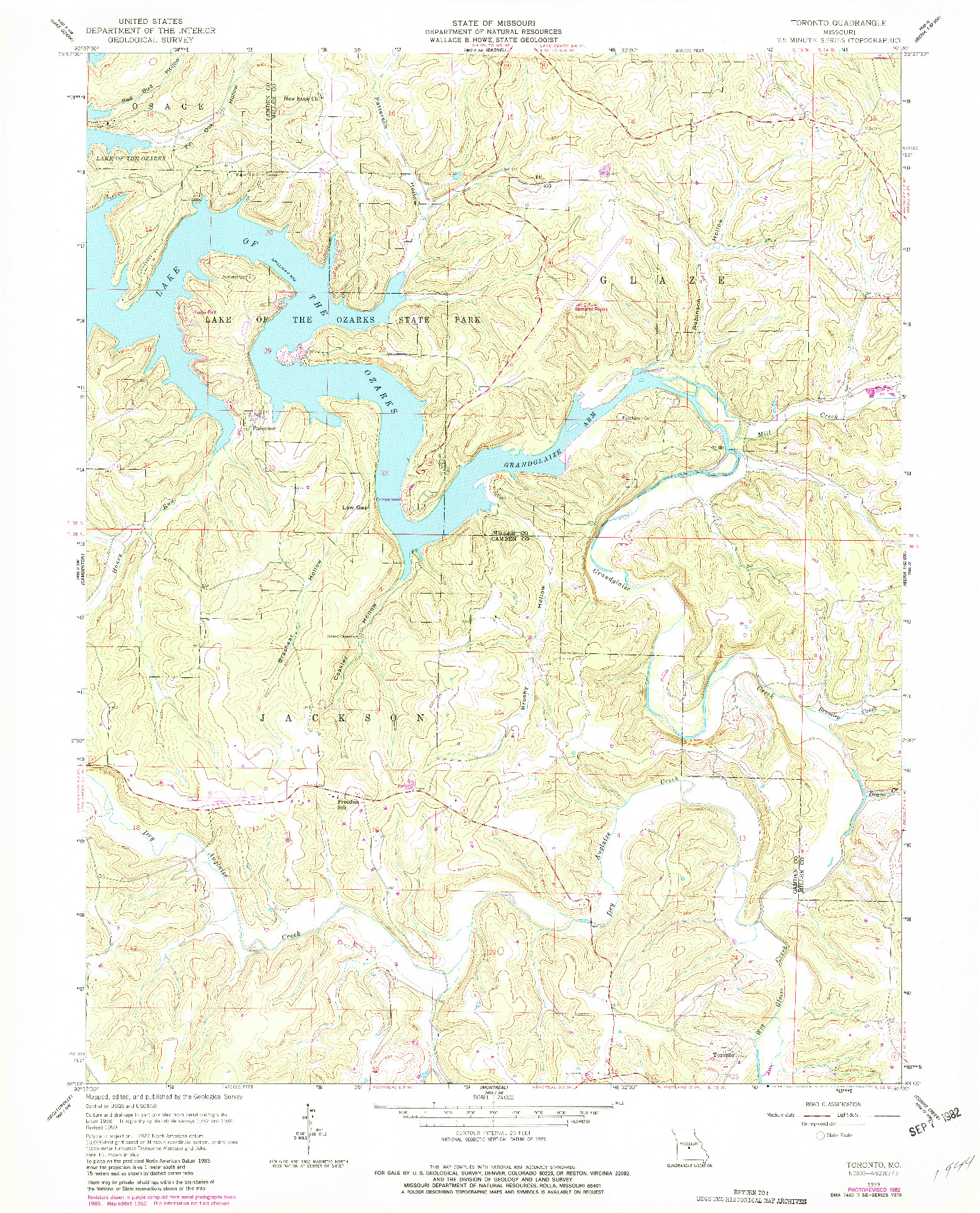 USGS 1:24000-SCALE QUADRANGLE FOR TORONTO, MO 1959