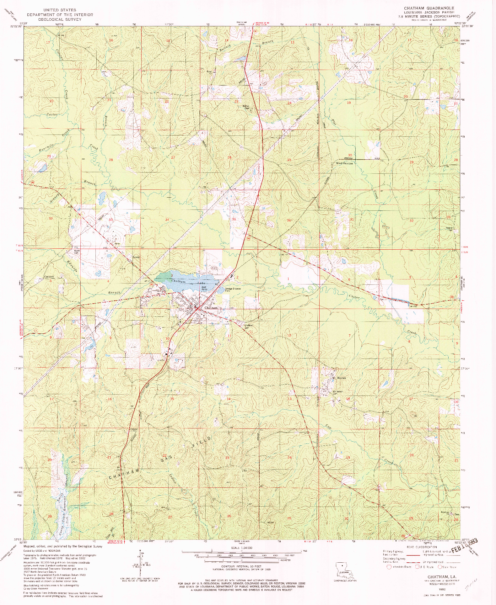 USGS 1:24000-SCALE QUADRANGLE FOR CHATHAM, LA 1982