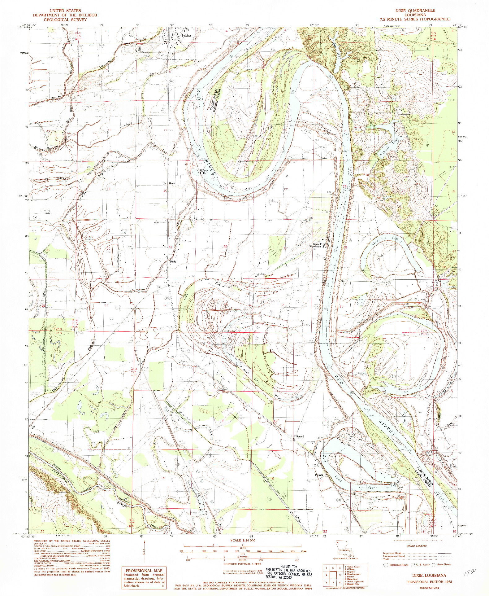 USGS 1:24000-SCALE QUADRANGLE FOR DIXIE, LA 1982