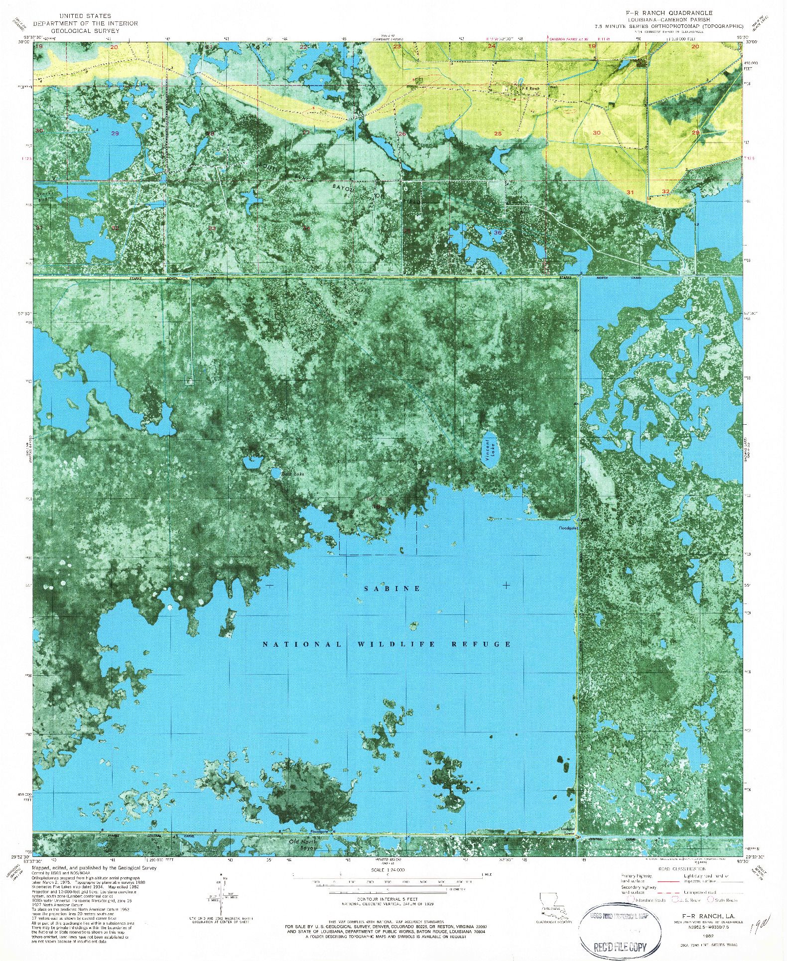 USGS 1:24000-SCALE QUADRANGLE FOR F-R RANCH, LA 1982