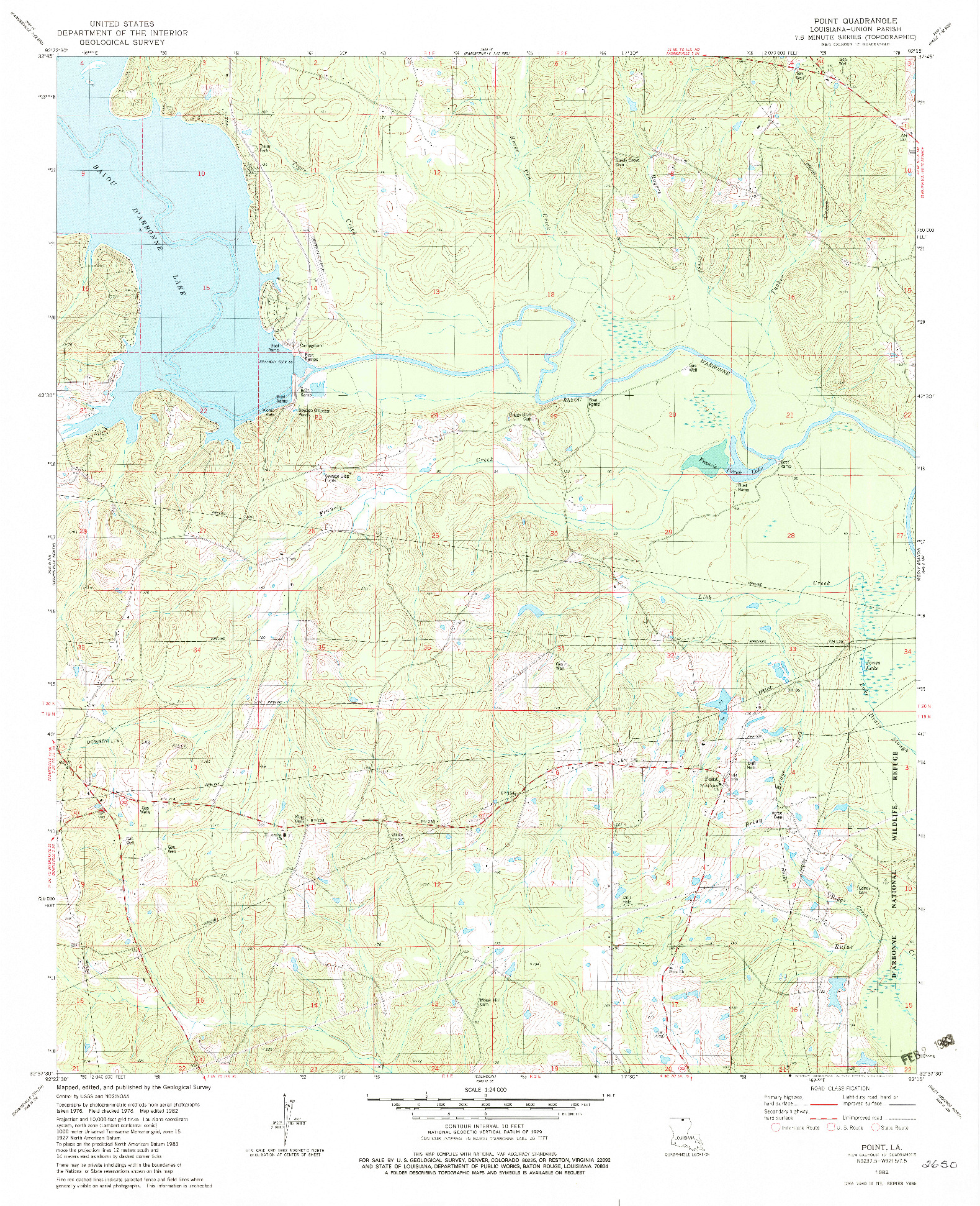 USGS 1:24000-SCALE QUADRANGLE FOR POINT, LA 1982