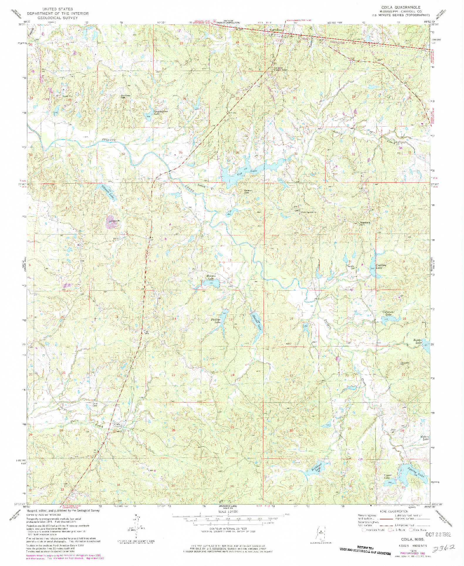 USGS 1:24000-SCALE QUADRANGLE FOR COILA, MS 1975