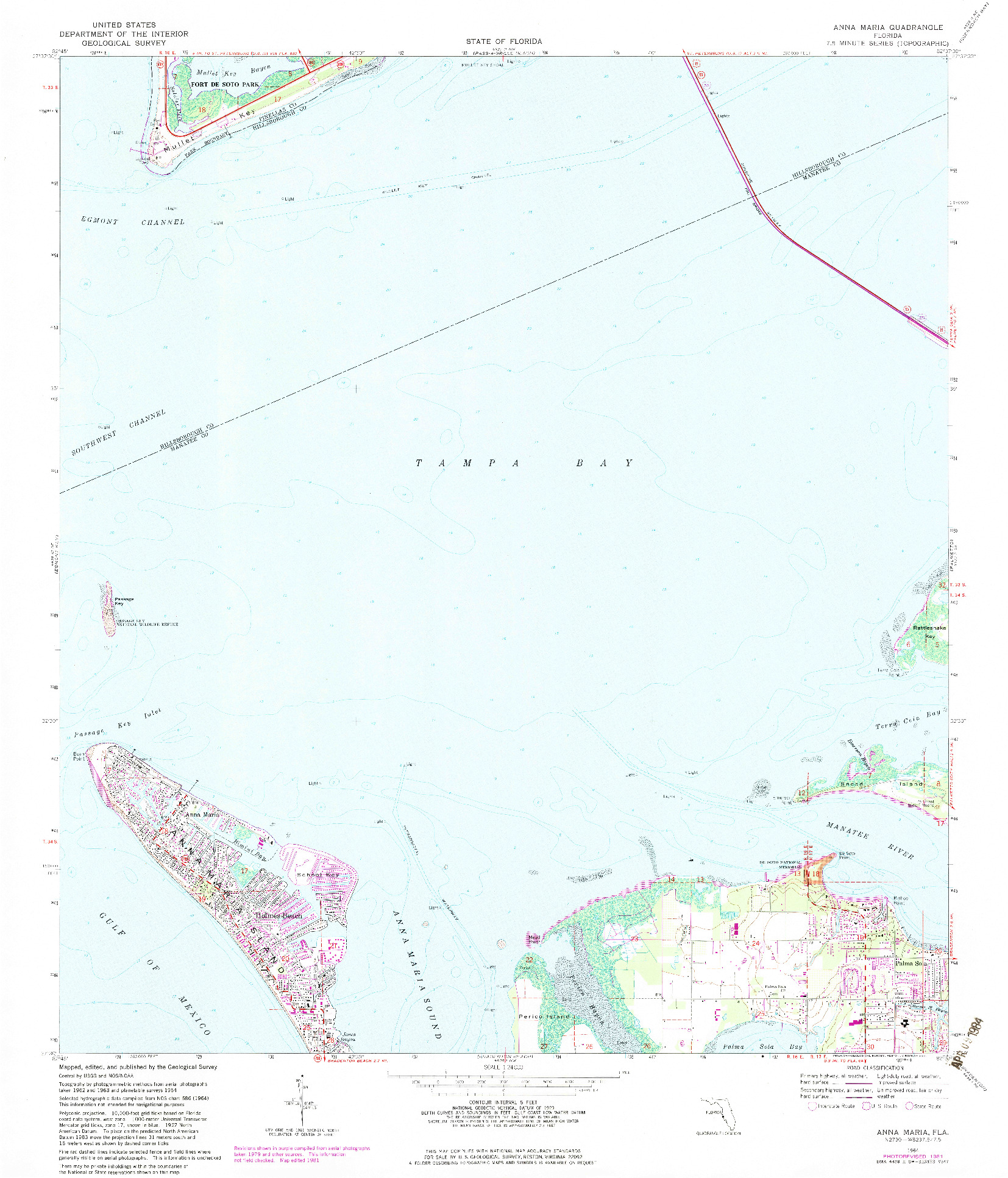 USGS 1:24000-SCALE QUADRANGLE FOR ANNA MARIA, FL 1964