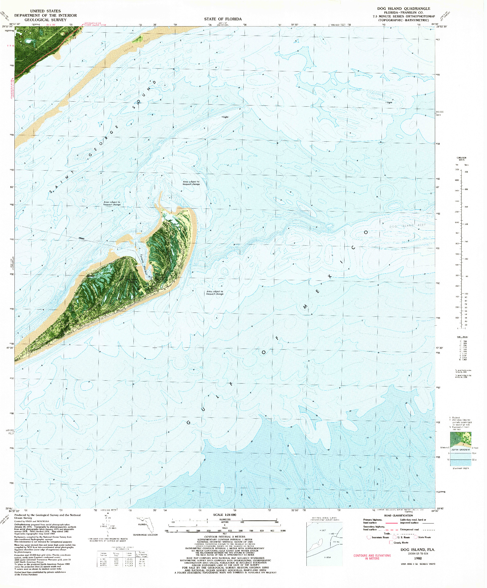 USGS 1:24000-SCALE QUADRANGLE FOR DOG ISLAND, FL 1982