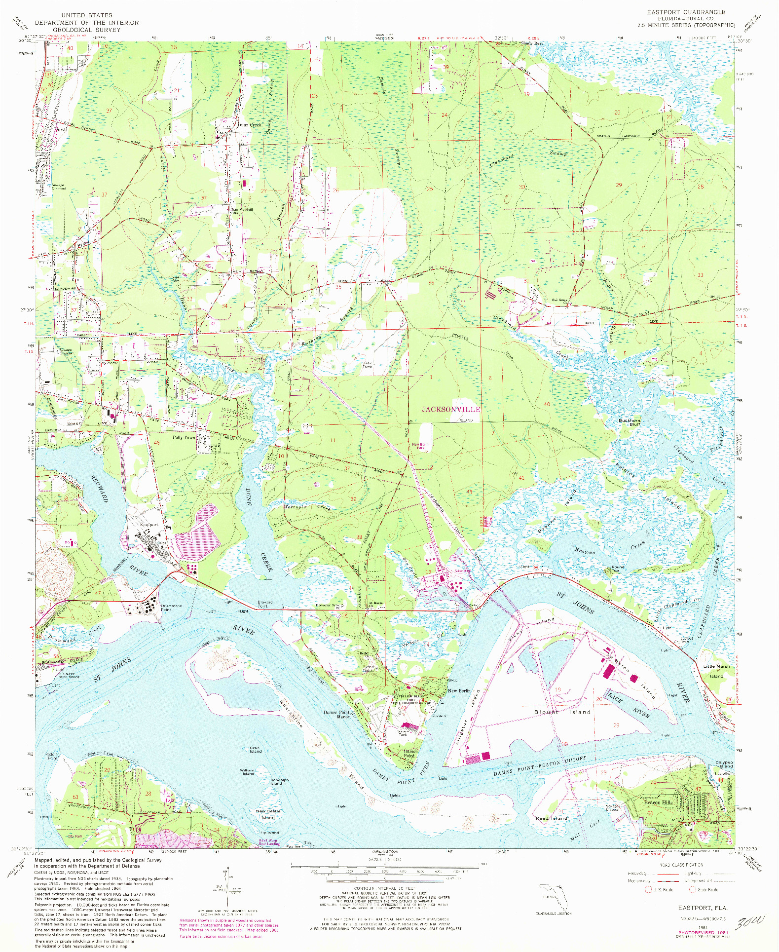 USGS 1:24000-SCALE QUADRANGLE FOR EASTPORT, FL 1964