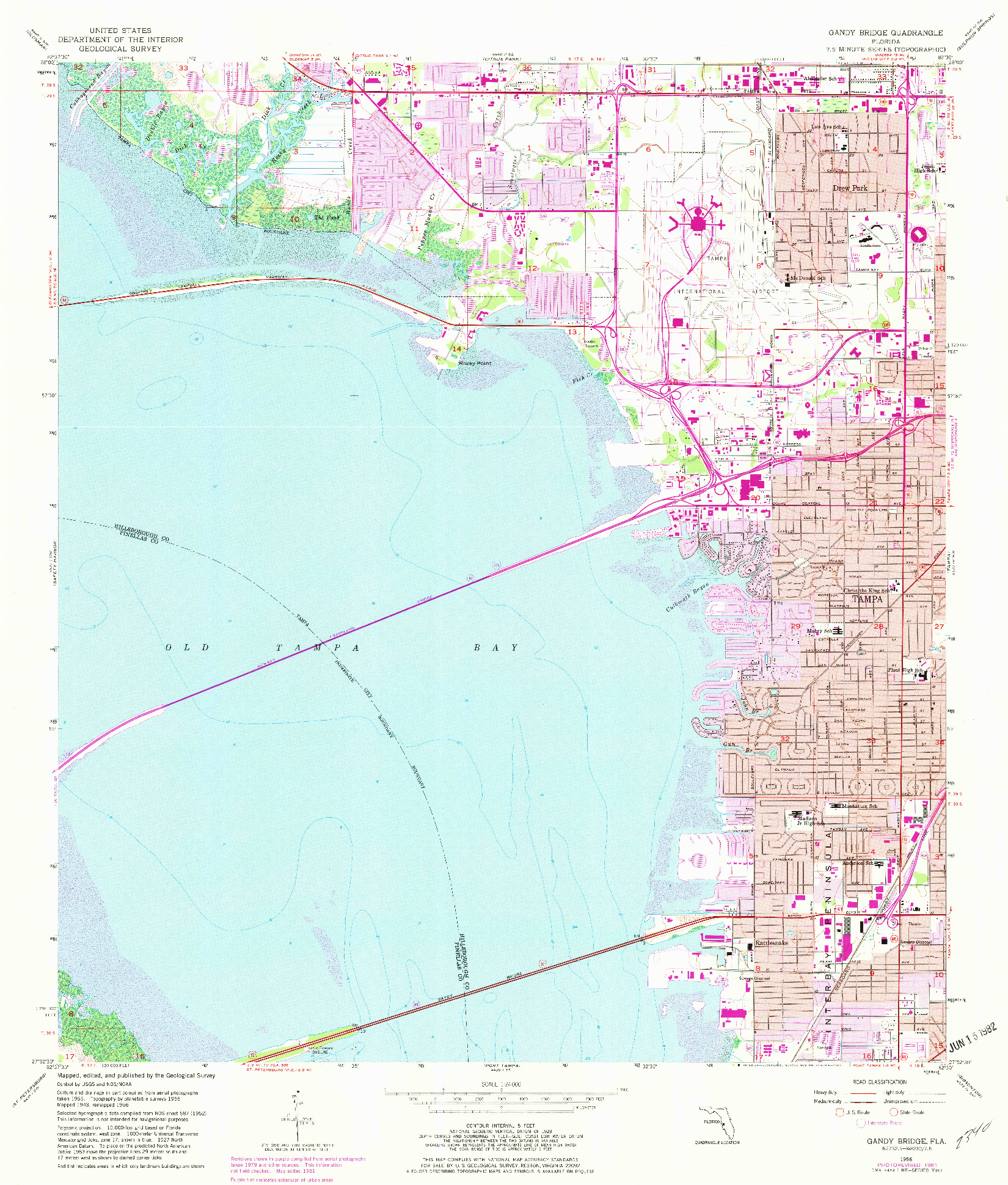 USGS 1:24000-SCALE QUADRANGLE FOR GANDY BRIDGE, FL 1956