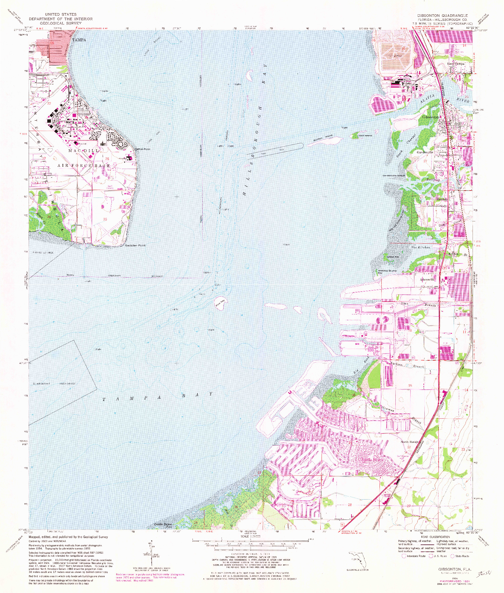 USGS 1:24000-SCALE QUADRANGLE FOR GIBSONTON, FL 1956