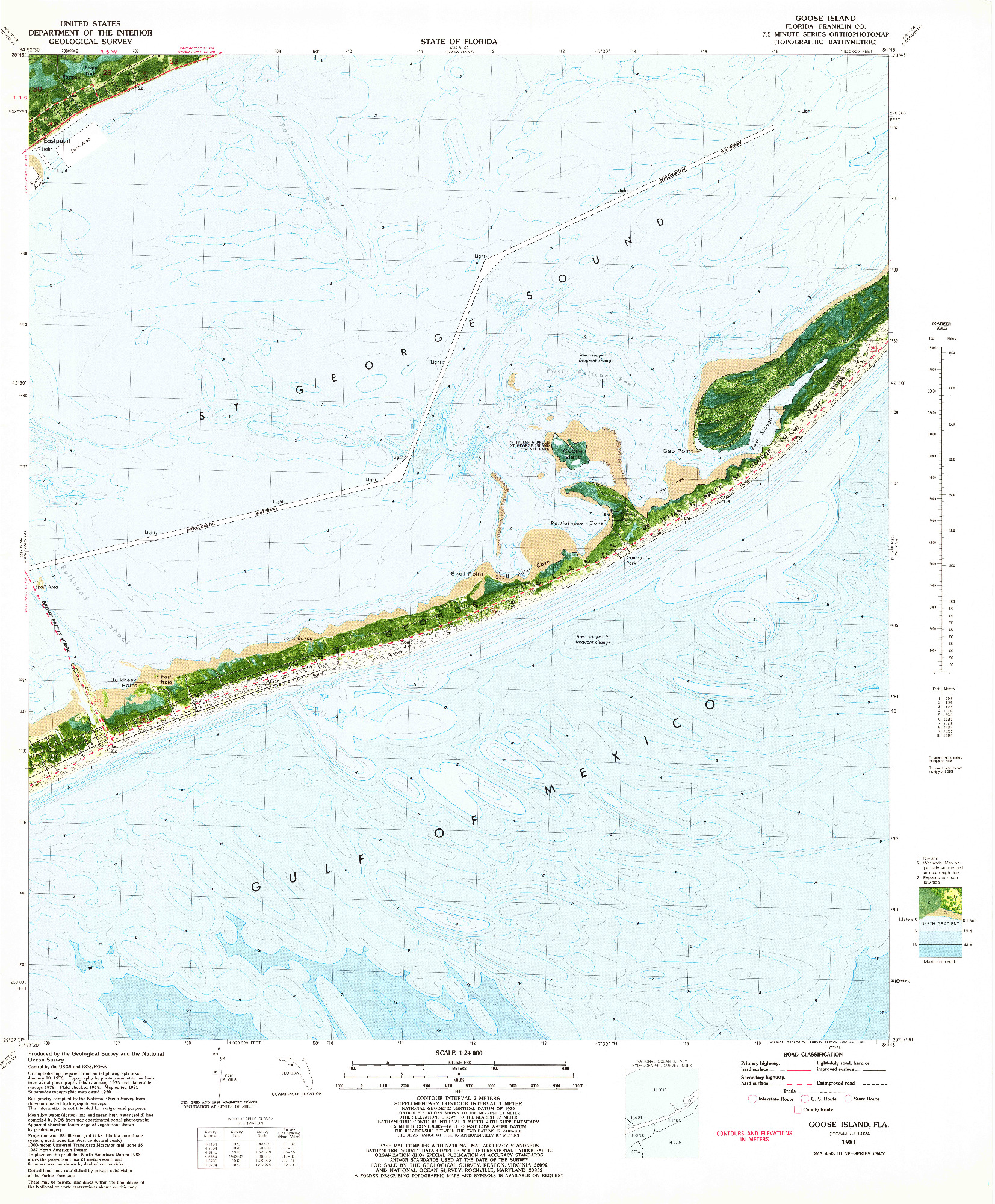 USGS 1:24000-SCALE QUADRANGLE FOR GOOSE ISLAND, FL 1981
