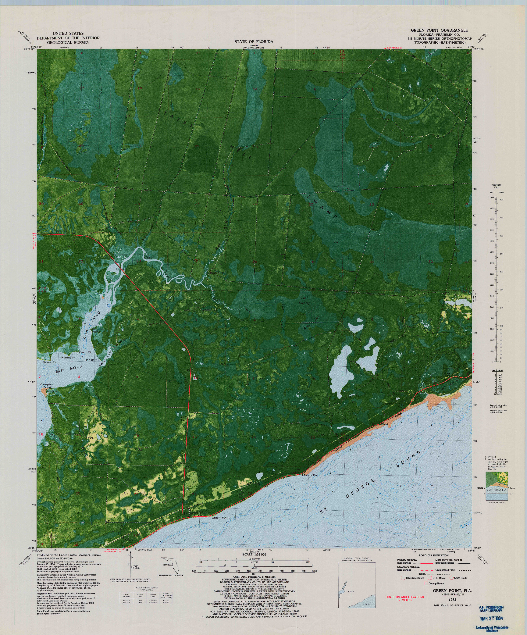 USGS 1:24000-SCALE QUADRANGLE FOR GREEN POINT, FL 1982