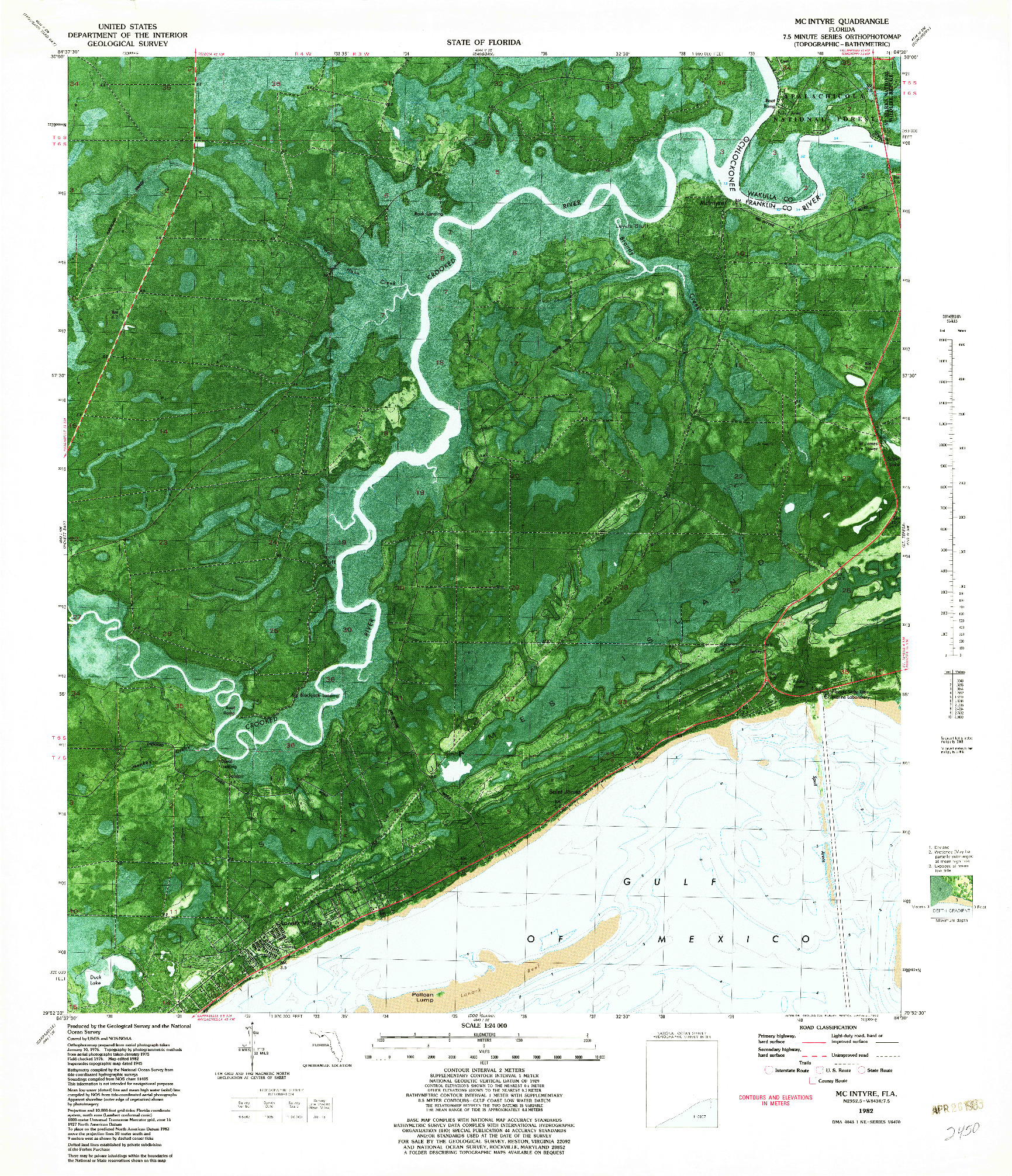 USGS 1:24000-SCALE QUADRANGLE FOR MCINTYRE, FL 1982