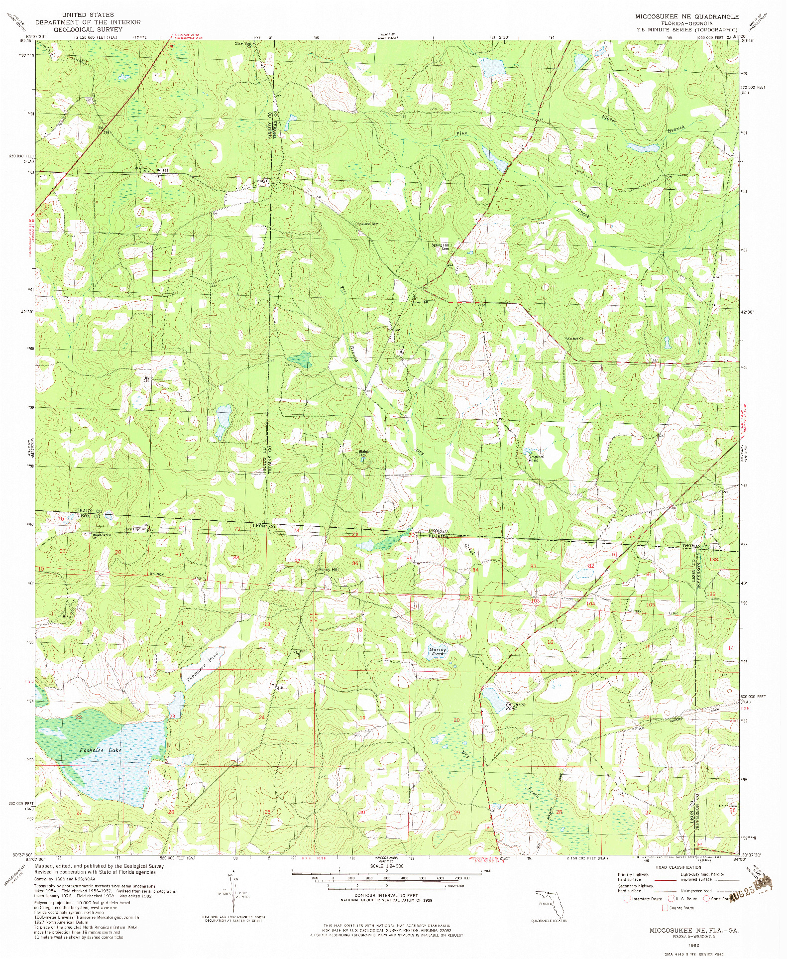 USGS 1:24000-SCALE QUADRANGLE FOR MICCOSUKEE NE, FL 1982