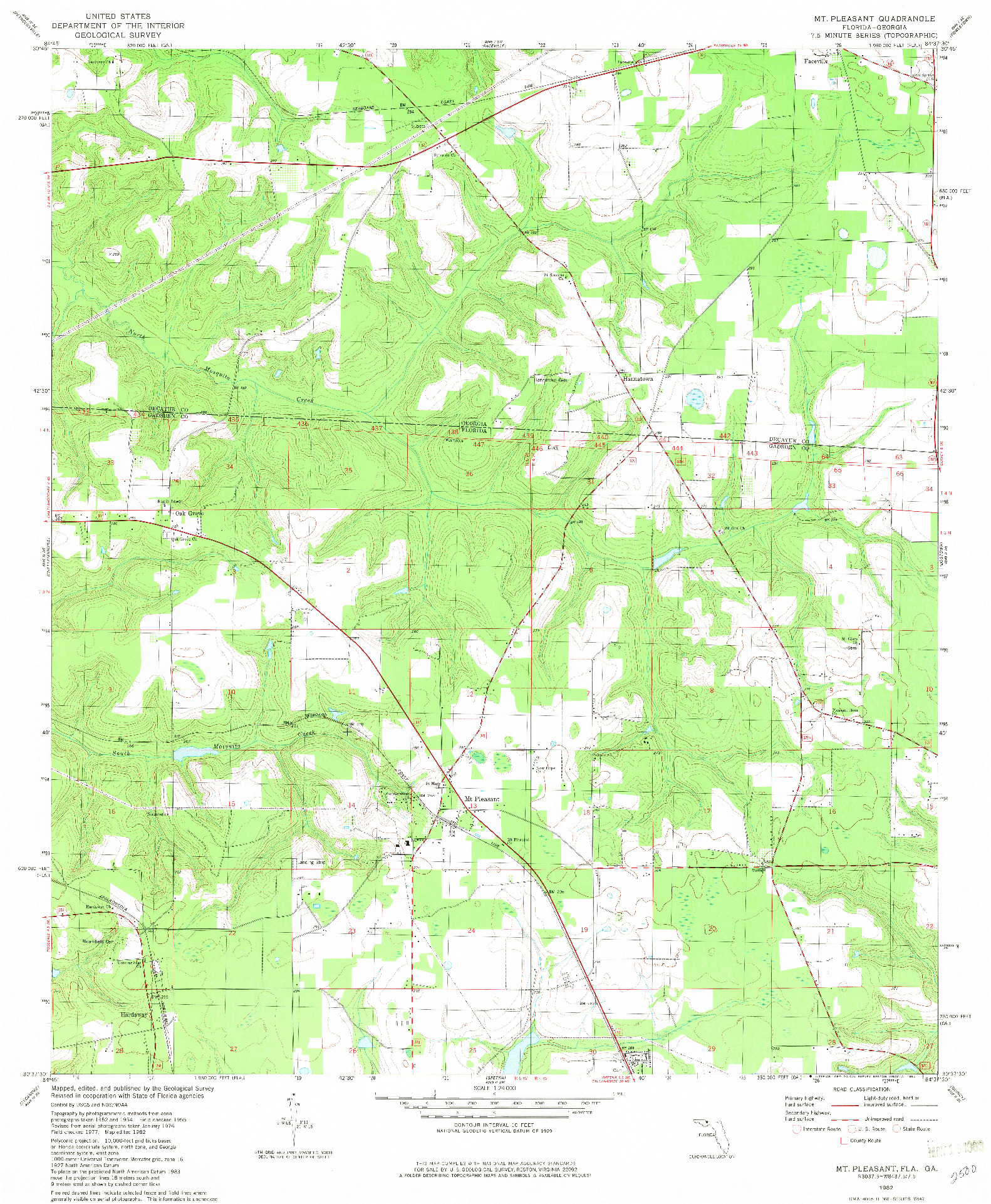 USGS 1:24000-SCALE QUADRANGLE FOR MT PLEASANT, FL 1982