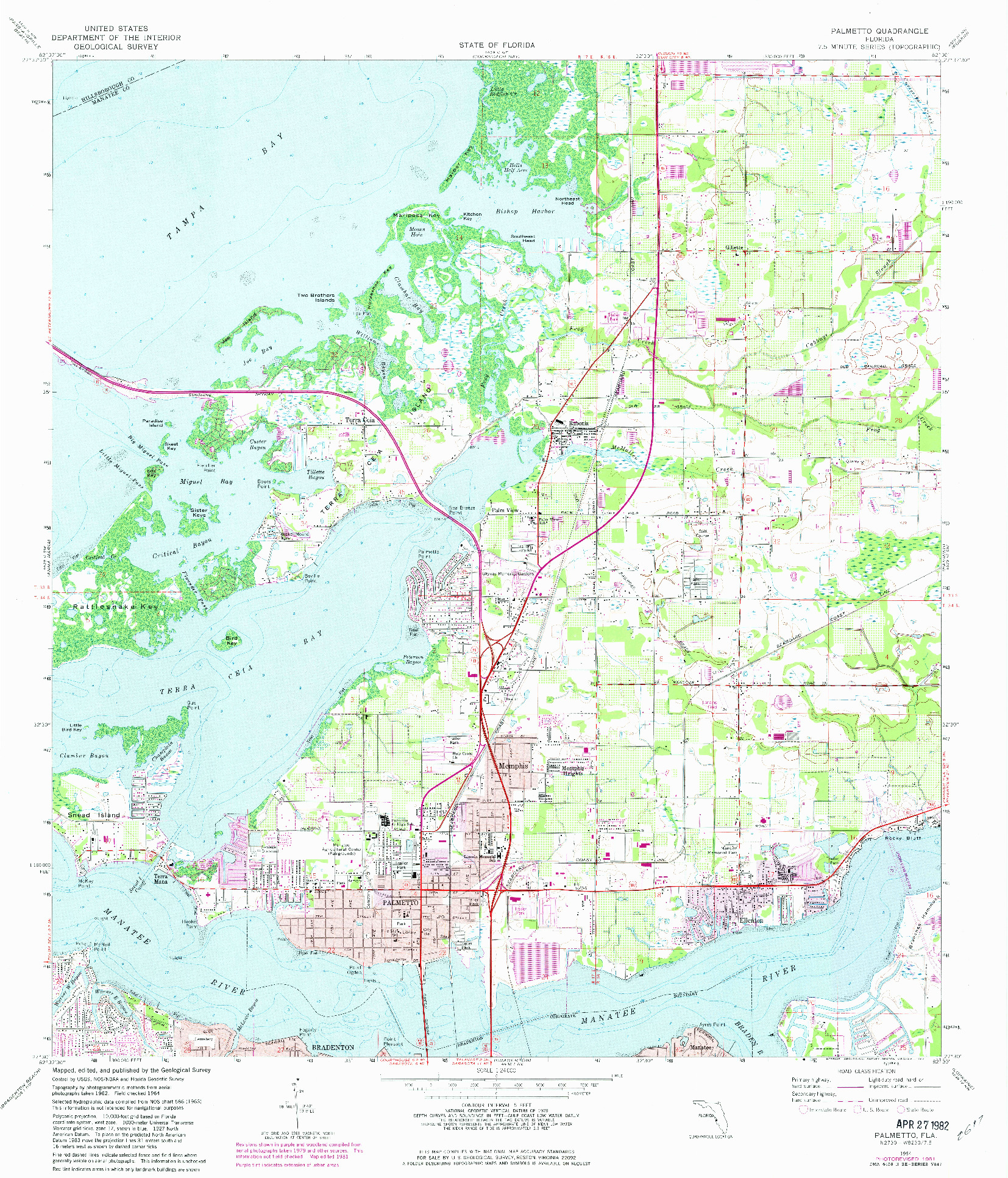 USGS 1:24000-SCALE QUADRANGLE FOR PALMETTO, FL 1964