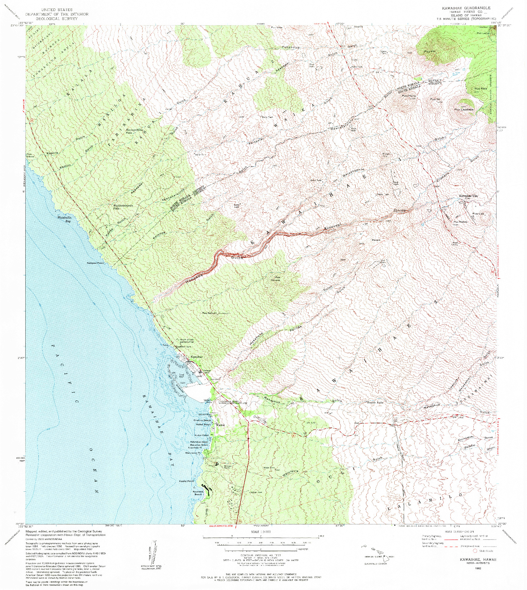 USGS 1:24000-SCALE QUADRANGLE FOR KAWAIHAE, HI 1982