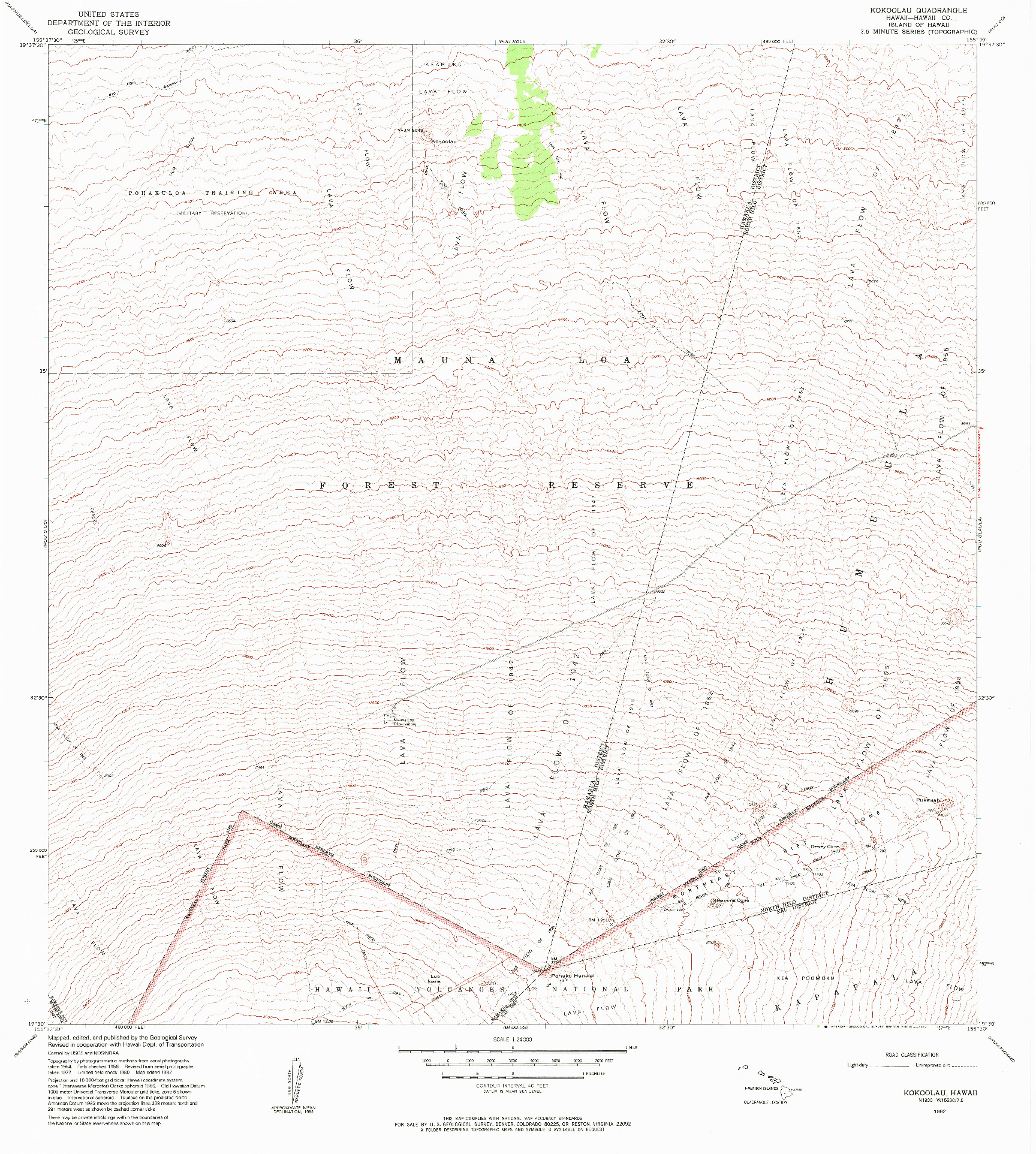 USGS 1:24000-SCALE QUADRANGLE FOR KOKOOLAU, HI 1982